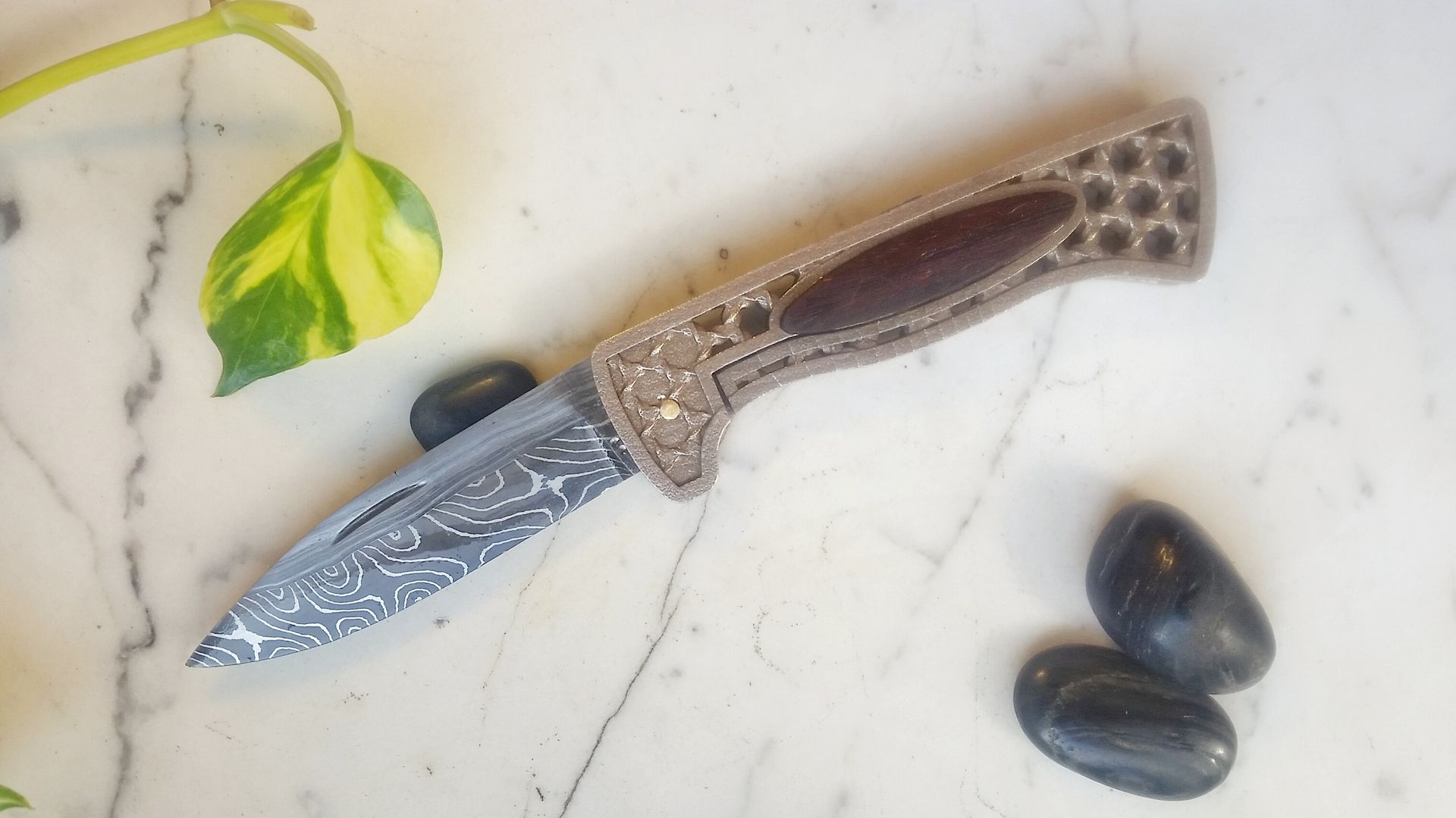 Damascus Folding Knife 5