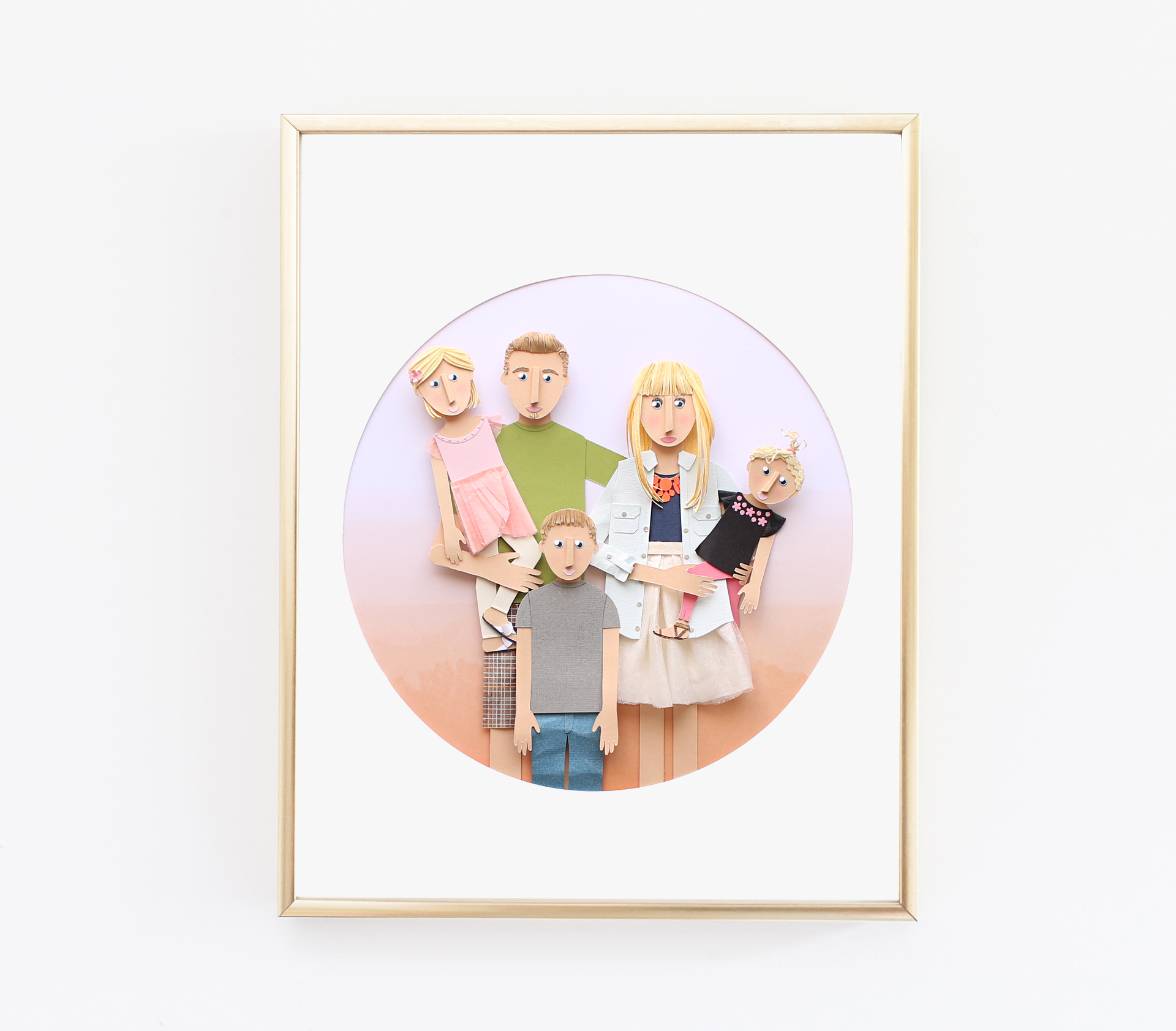 Custom Family Portrait Made From Paper