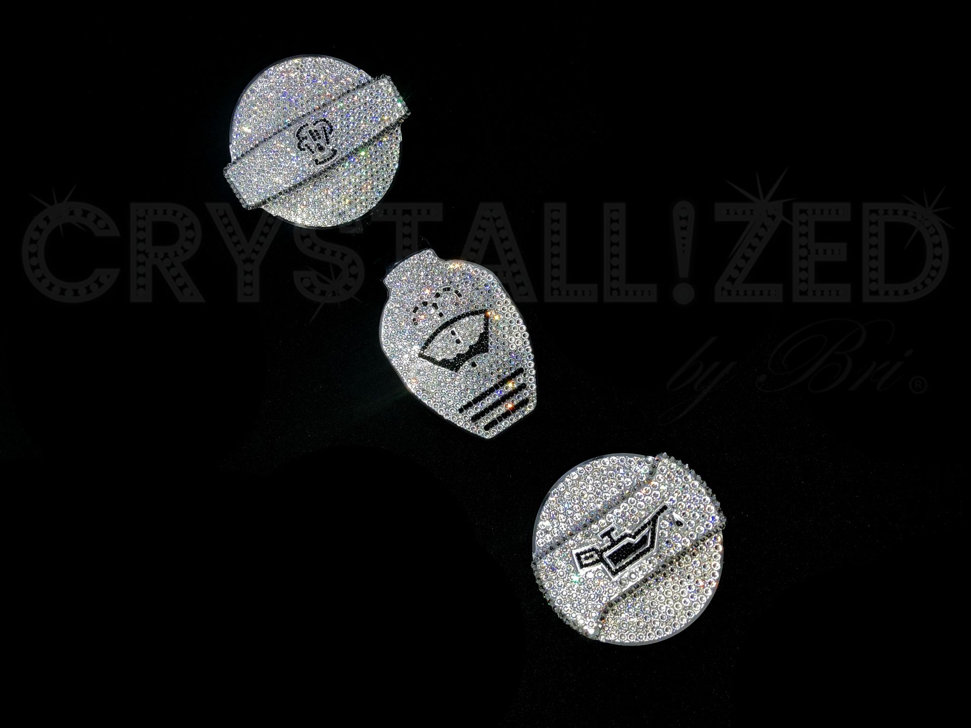 Engine Caps Crystallized Car Bling Genuine European Crystals Bedazzled 3 