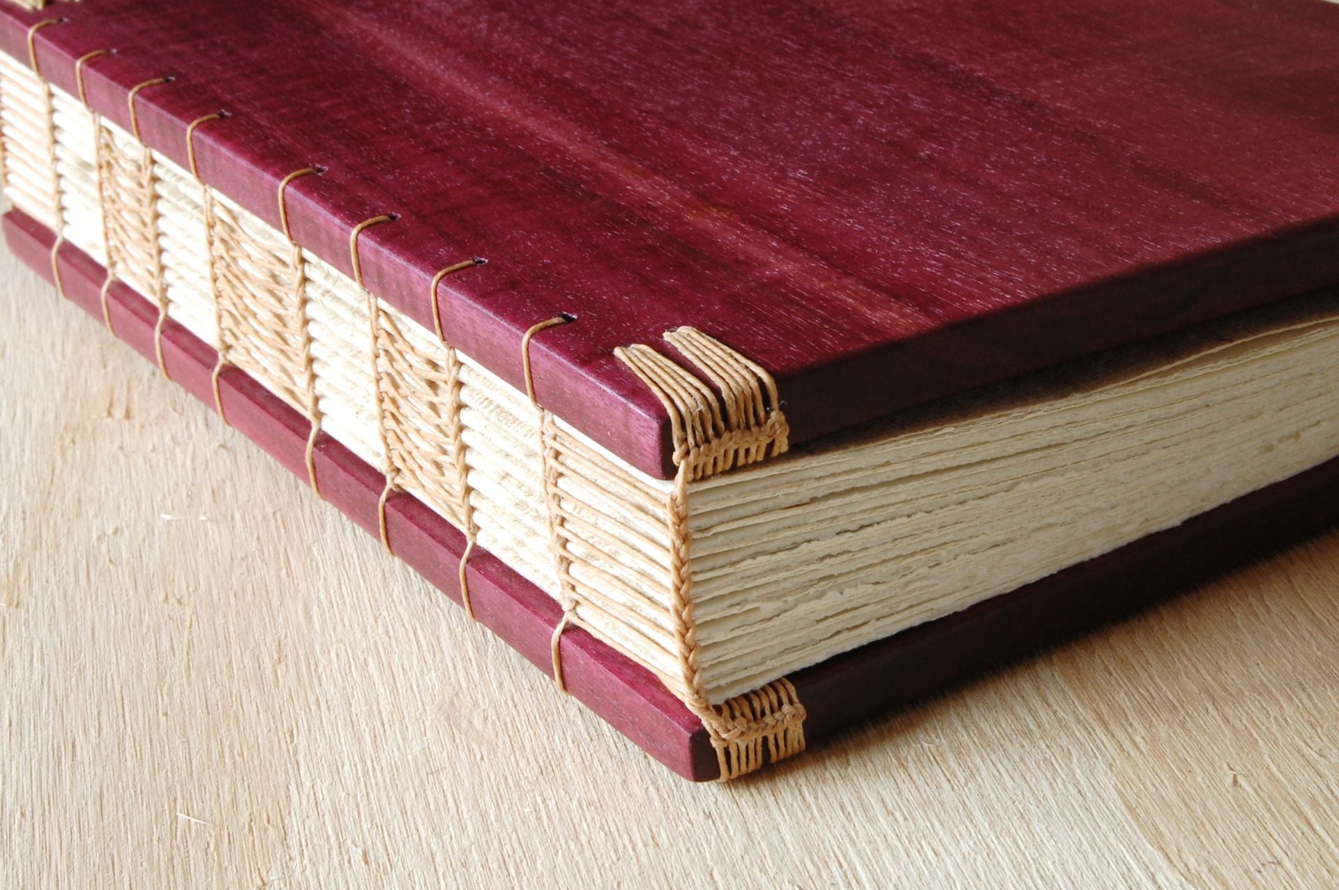 Wedding Guest Book - Purpleheart Wood Book - Anniversary Gift Large Purple Gray Fall Winter Wedding 4 