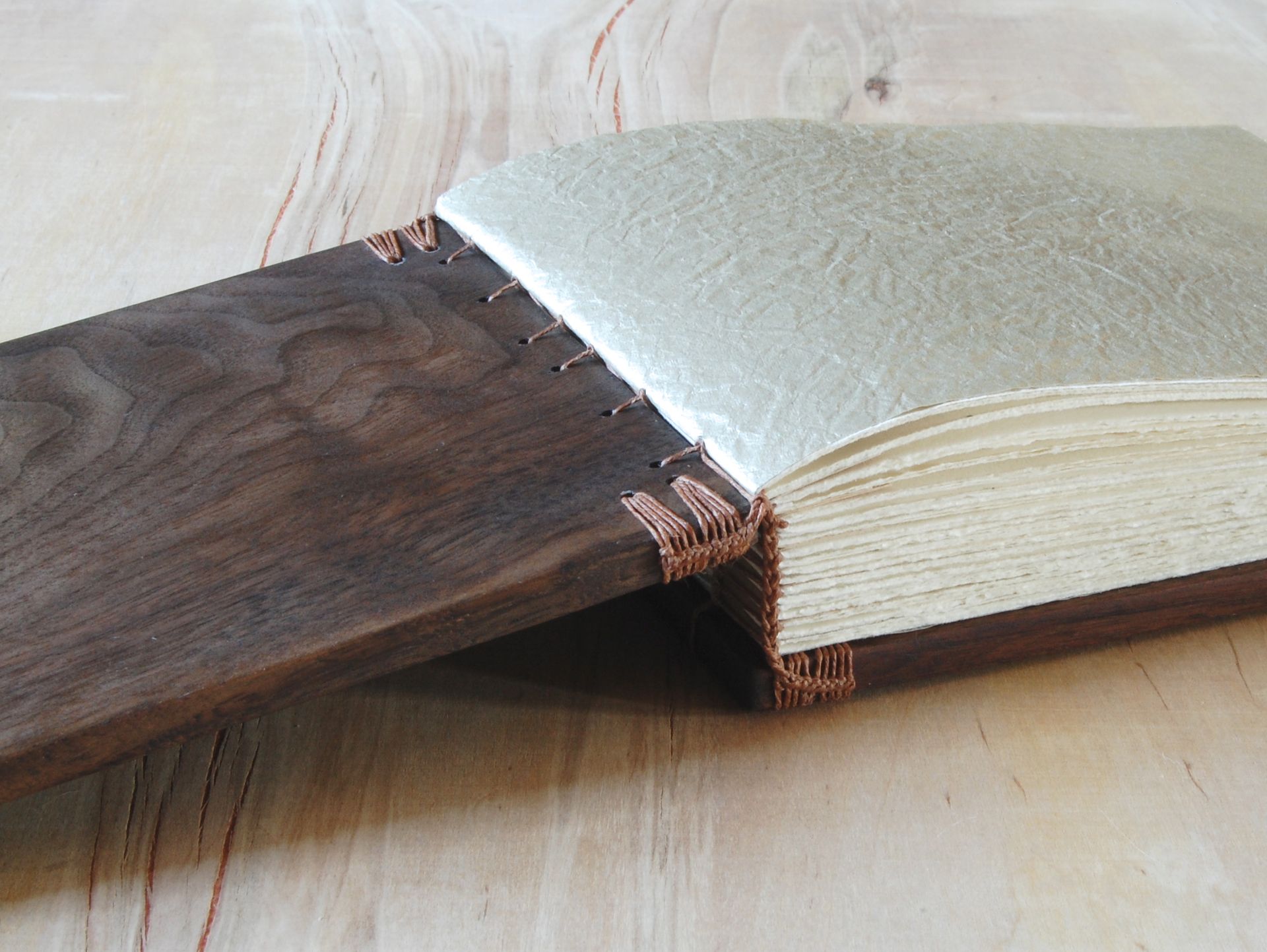 Wood Wedding Guest Book - Black Walnut 5 