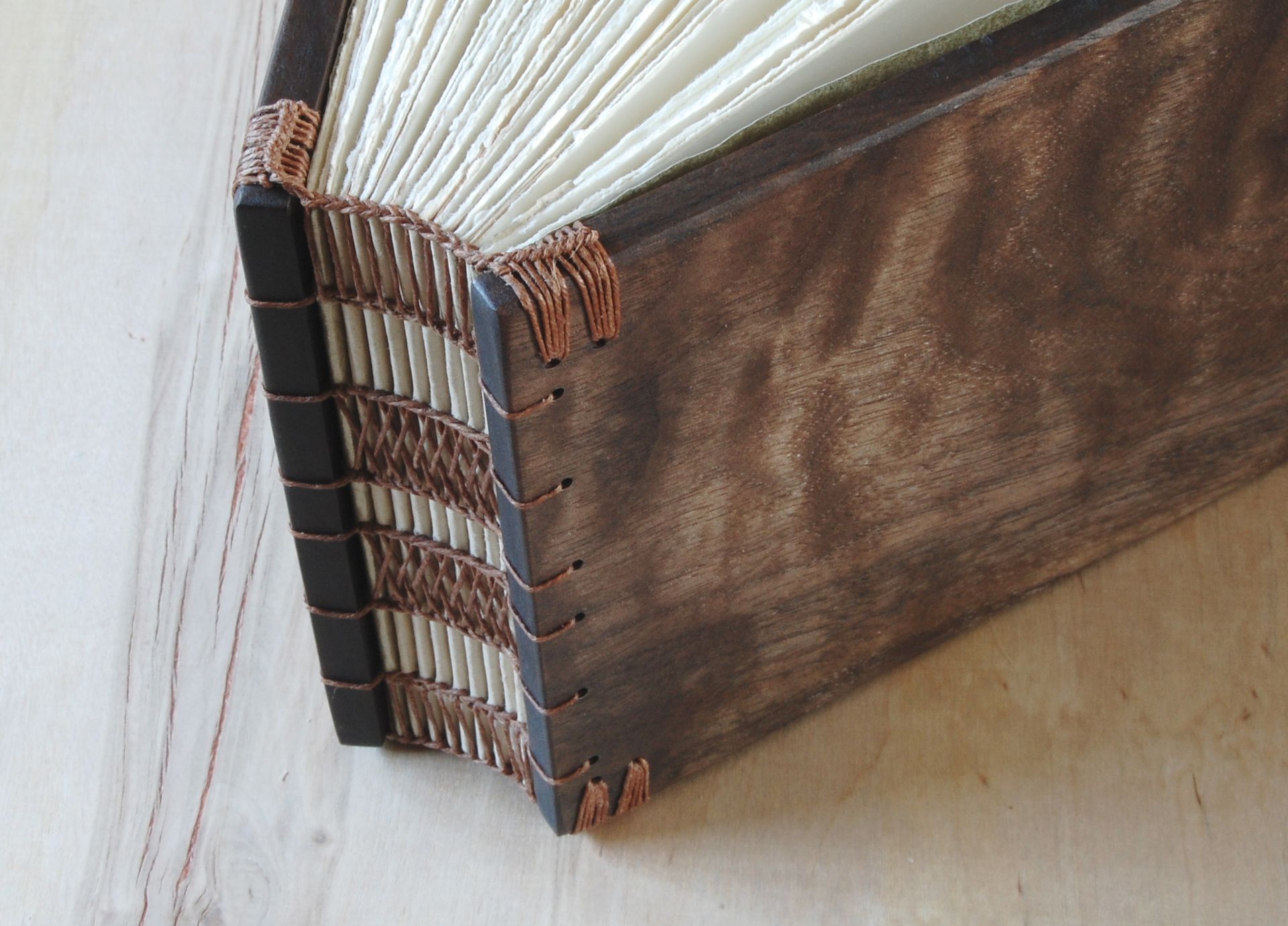 Wood Wedding Guest Book - Black Walnut 2 
