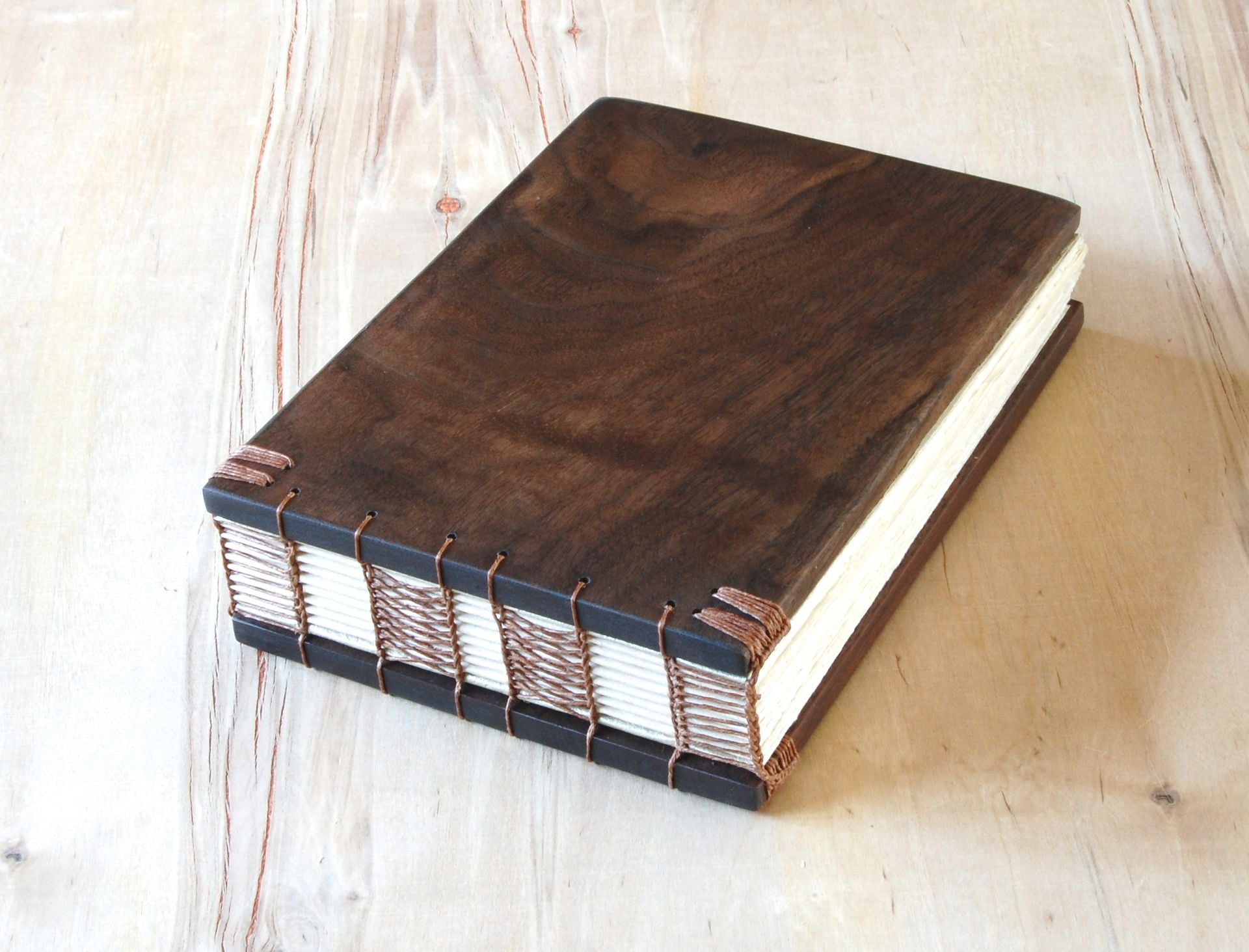 Wood Wedding Guest Book - Black Walnut