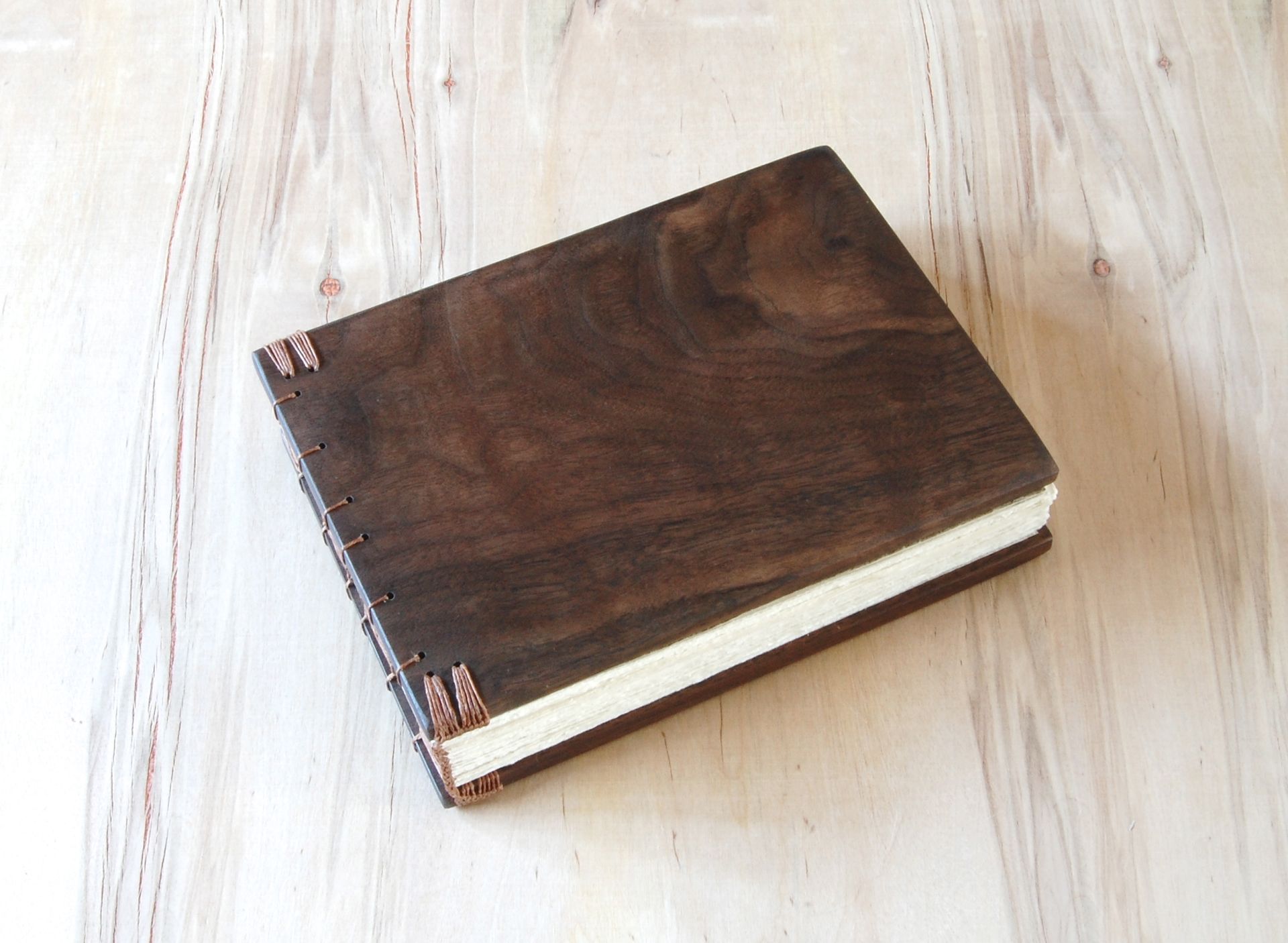 Wood Wedding Guest Book - Black Walnut 3 