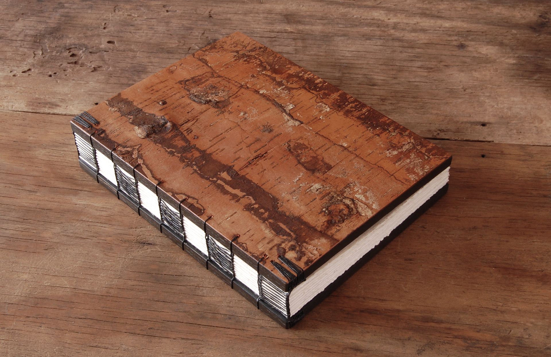Tree Bark Journal - Rustic Bark Journal, Cabin Or  Wedding Guest Book 4 