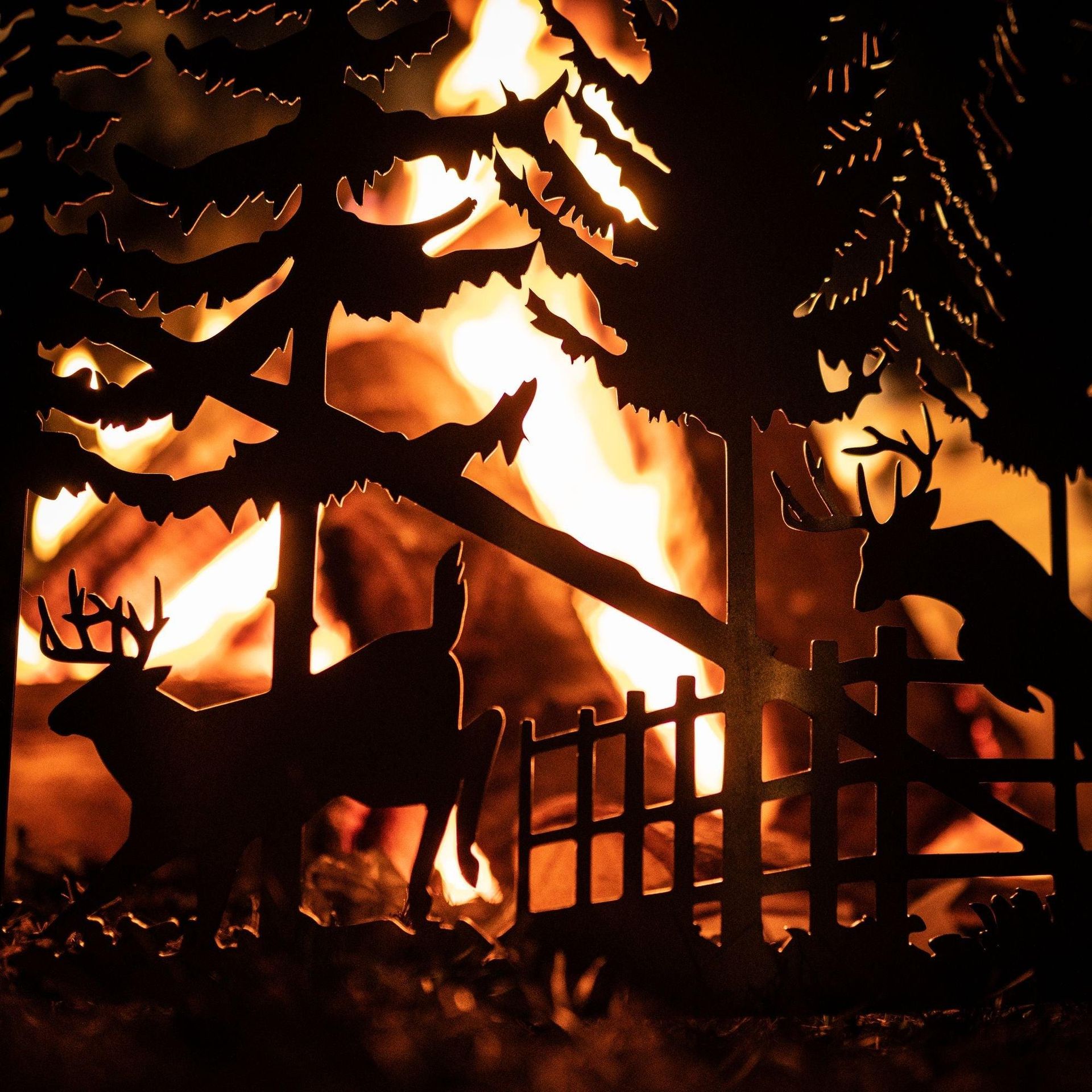 Personalized Deer Scene Fire Pit Ring 2 