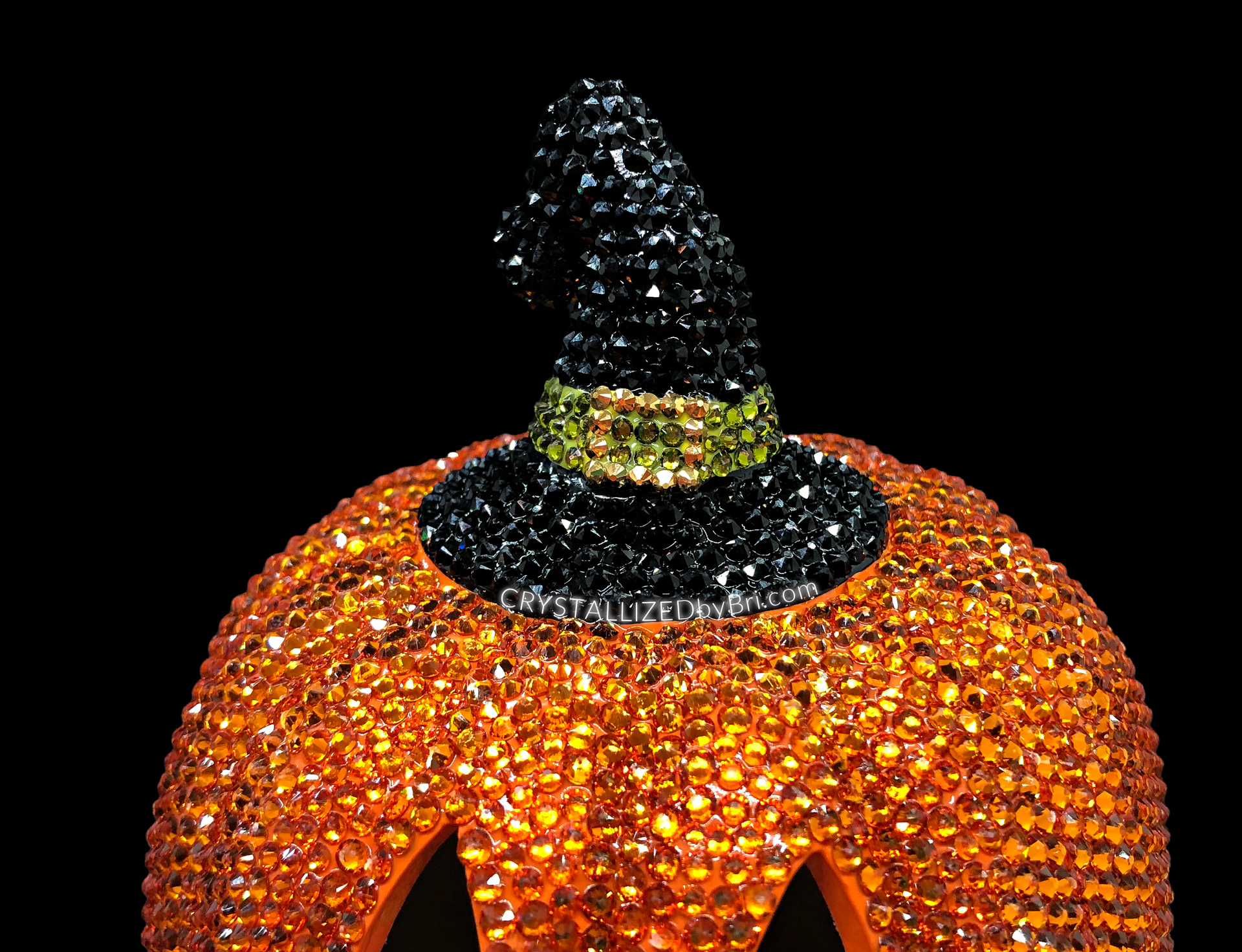 Crystallized Halloween Light Up Pumpkin Bling Home Decor Made With Austrian Crystals Bedazzled 2