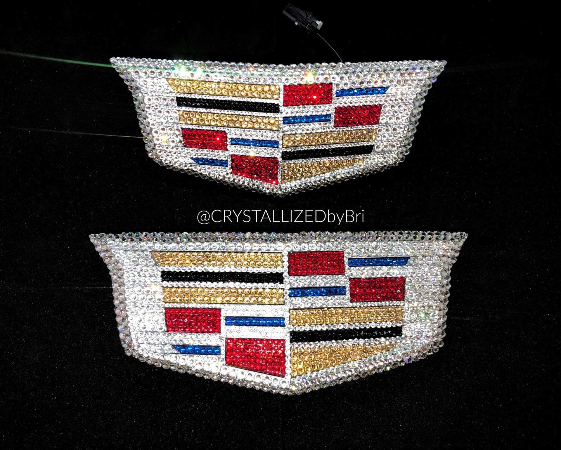 Cadillac Crystallized Car Emblem Bling Genuine European Crystals Bedazzled 5 