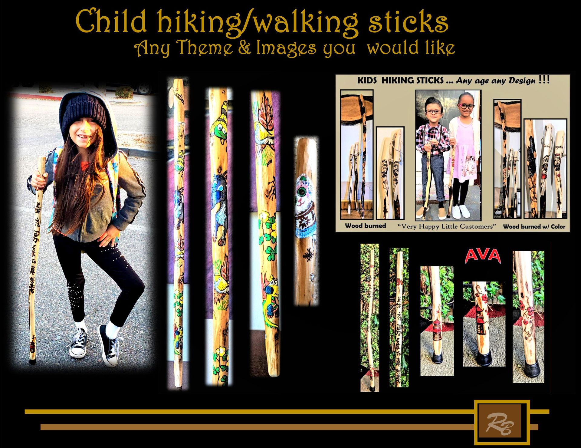 Child Hiking Stick,Wood Anniversary Gift,Retirement Gift 1