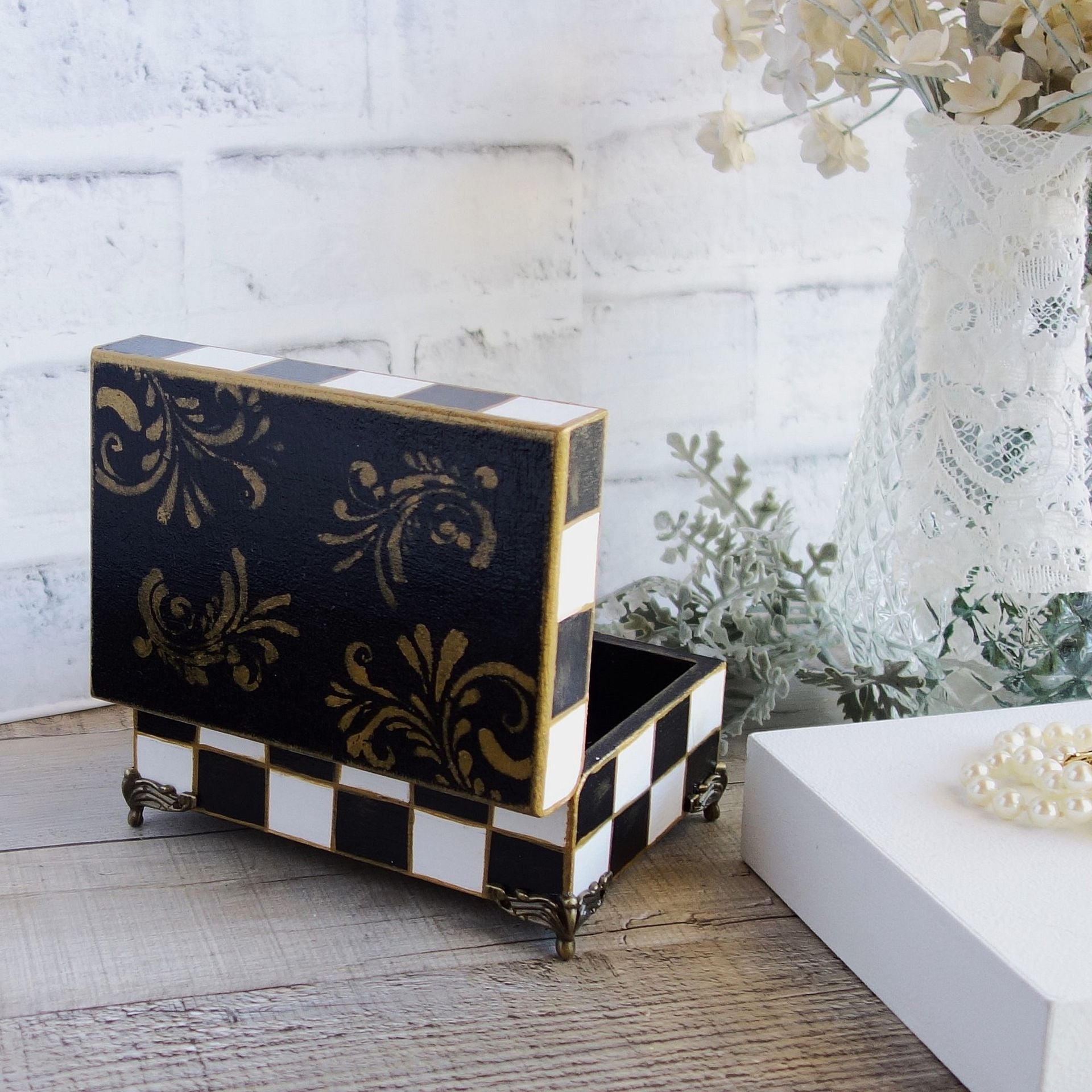 Black And White Checks Jewelry Box Checked Gift Box 3 