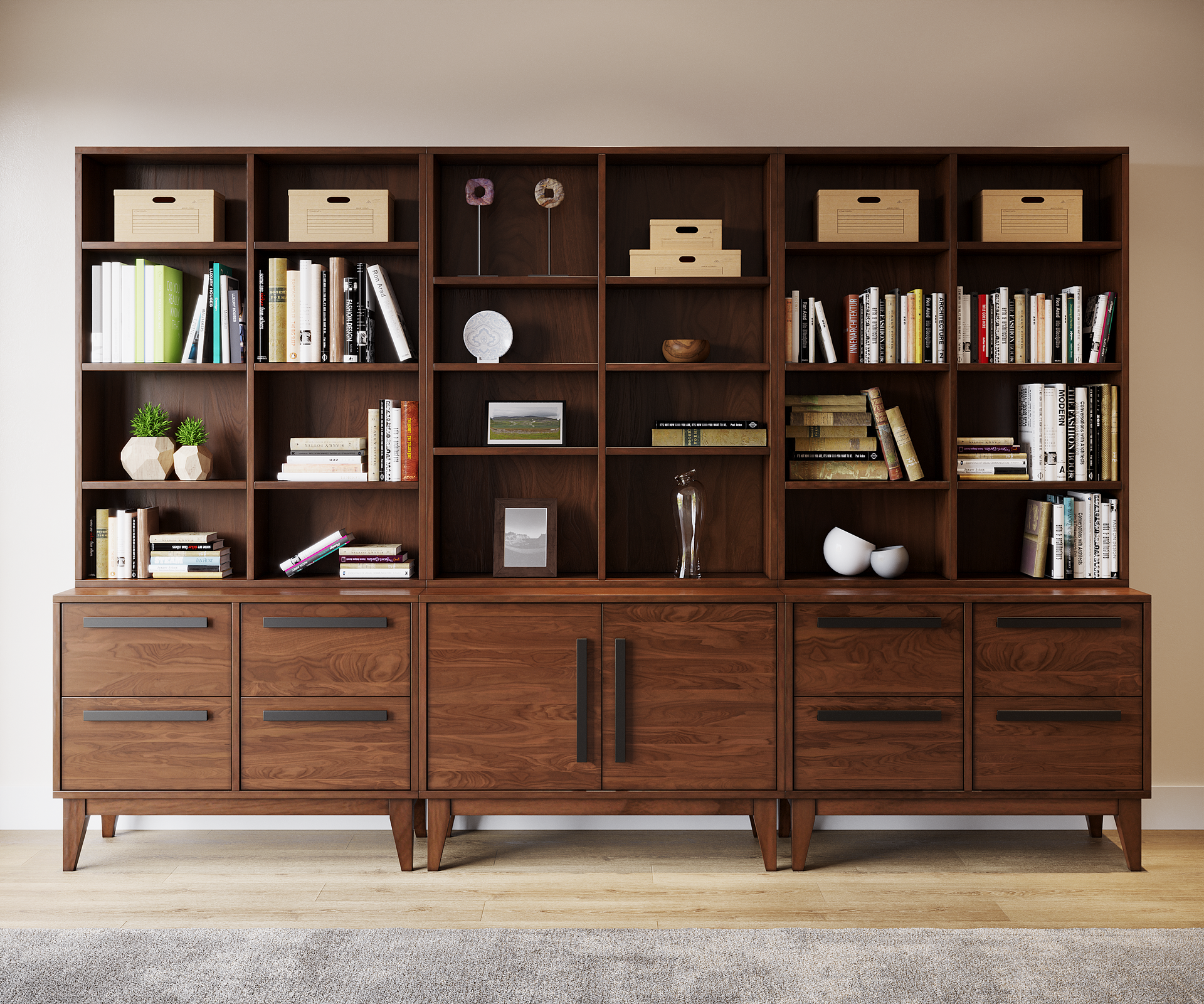 Wooden Sectional Bedroom Bookshelves