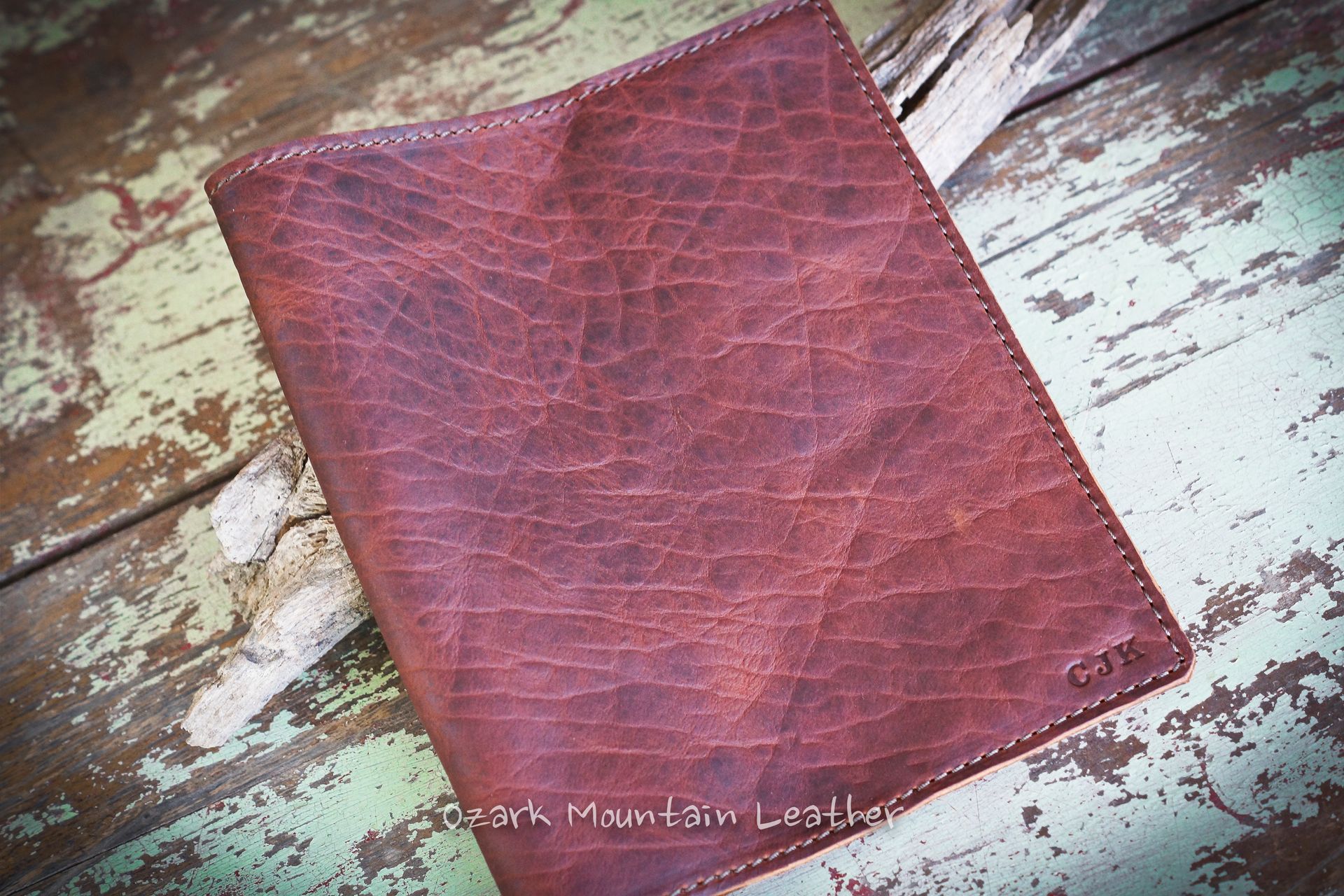 Bison Leather Custom Book Or Bible Cover With Initials Or Name In Right Lower Corner 5 