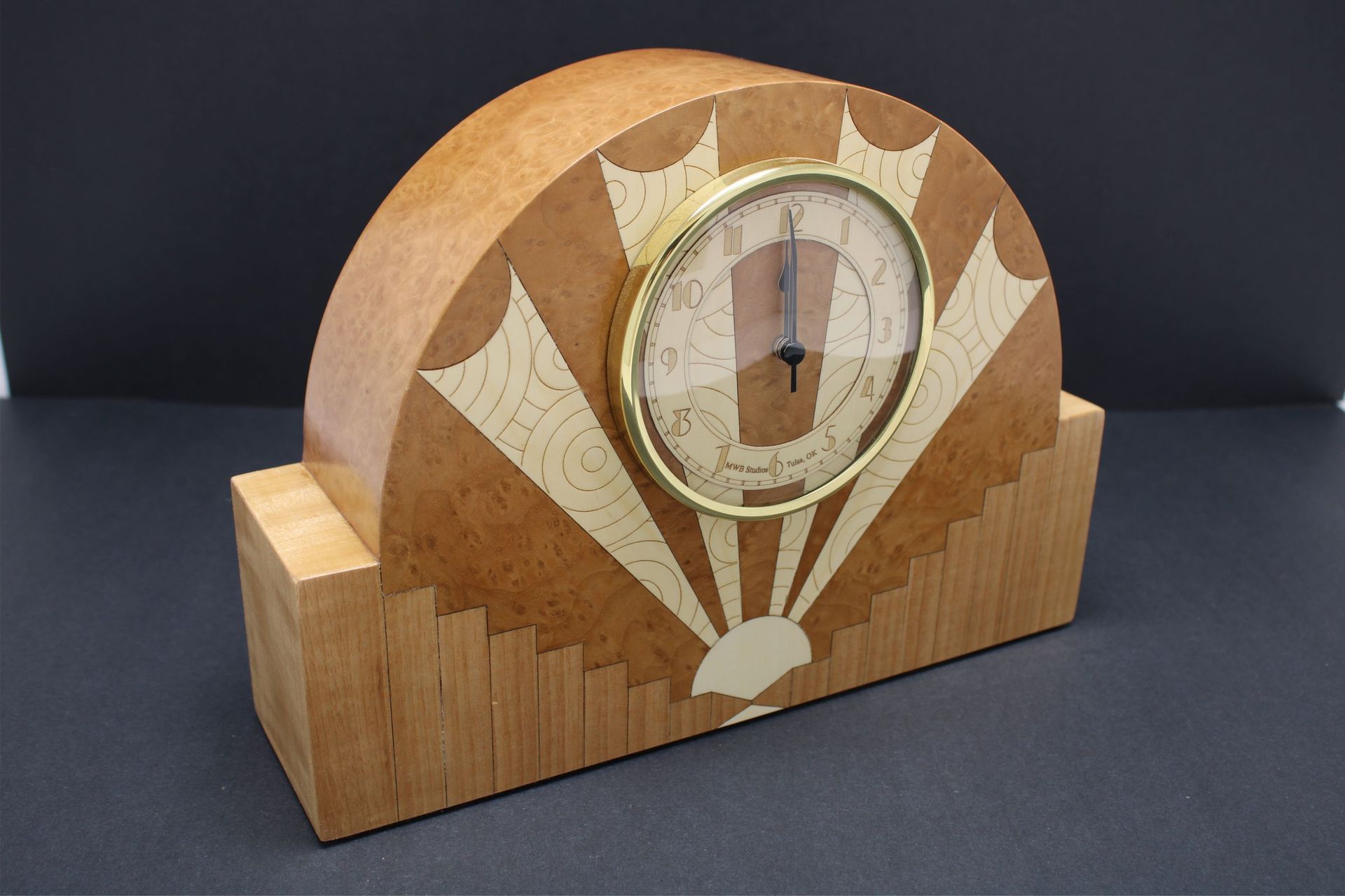 Art Deco Clock, Handcrafted In The U.S. Mc-45 Free Shipping And Engraving 3