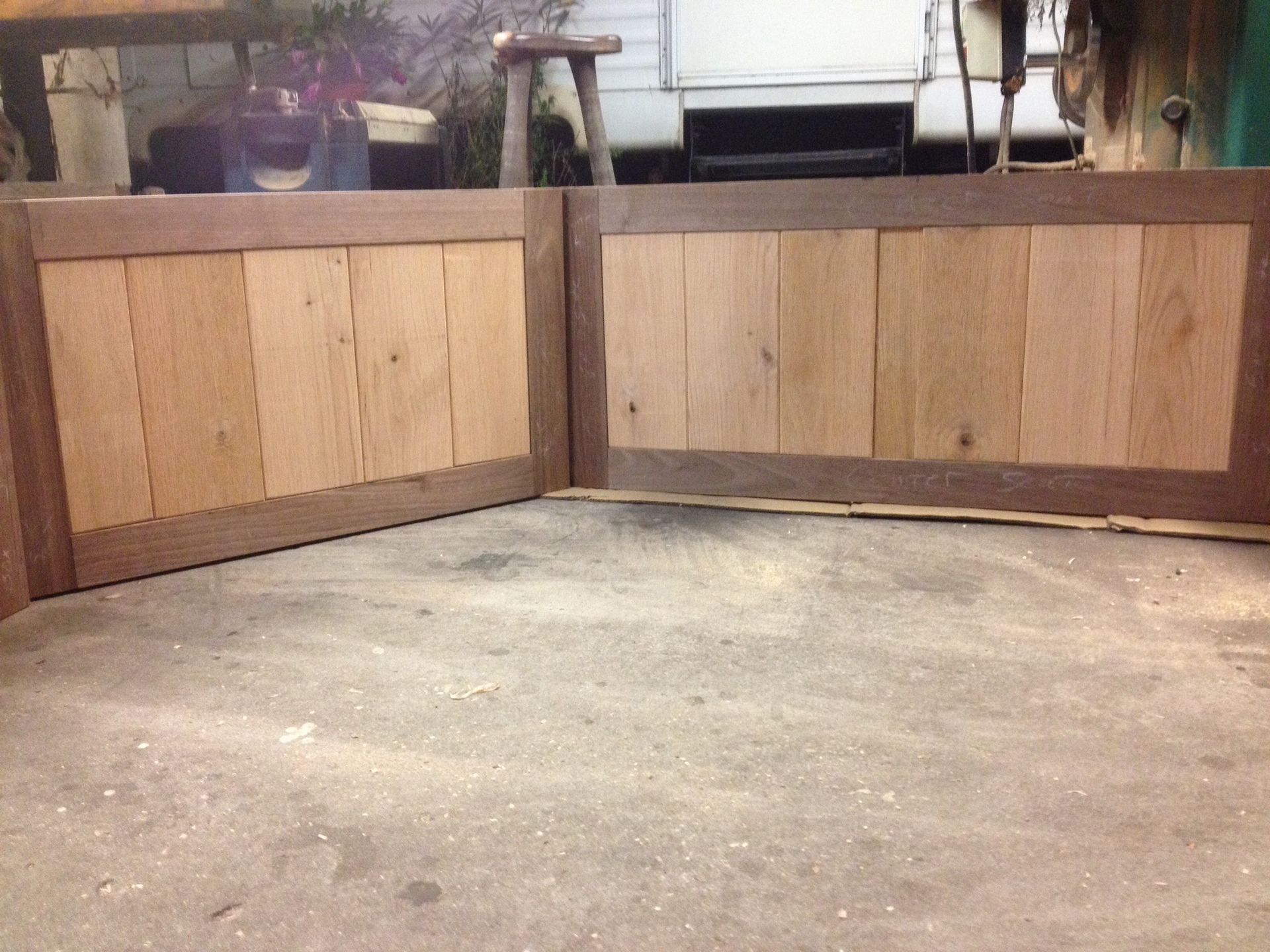 Oak And Walnut Built In Bench 2 