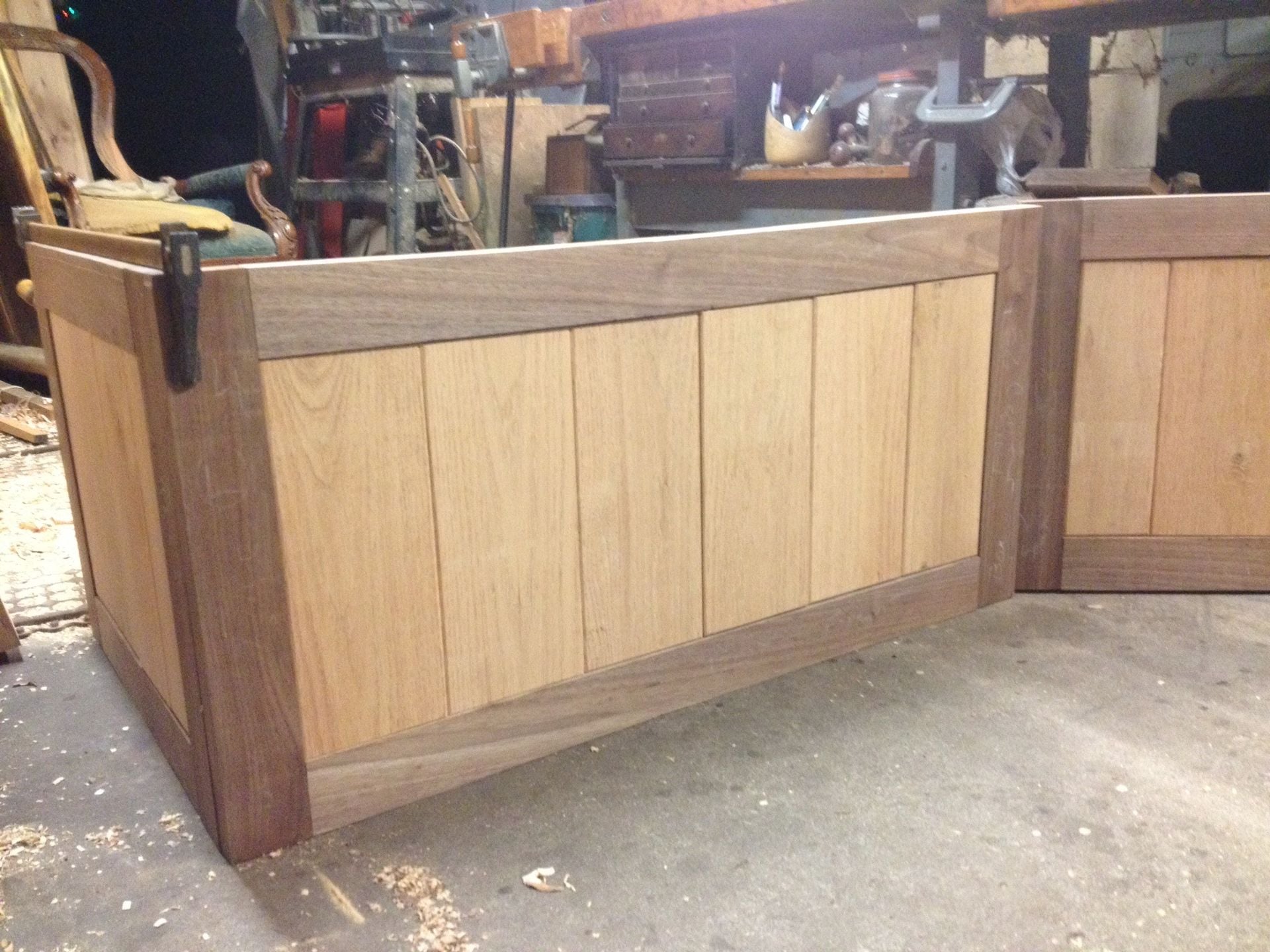 Oak And Walnut Built In Bench 3 