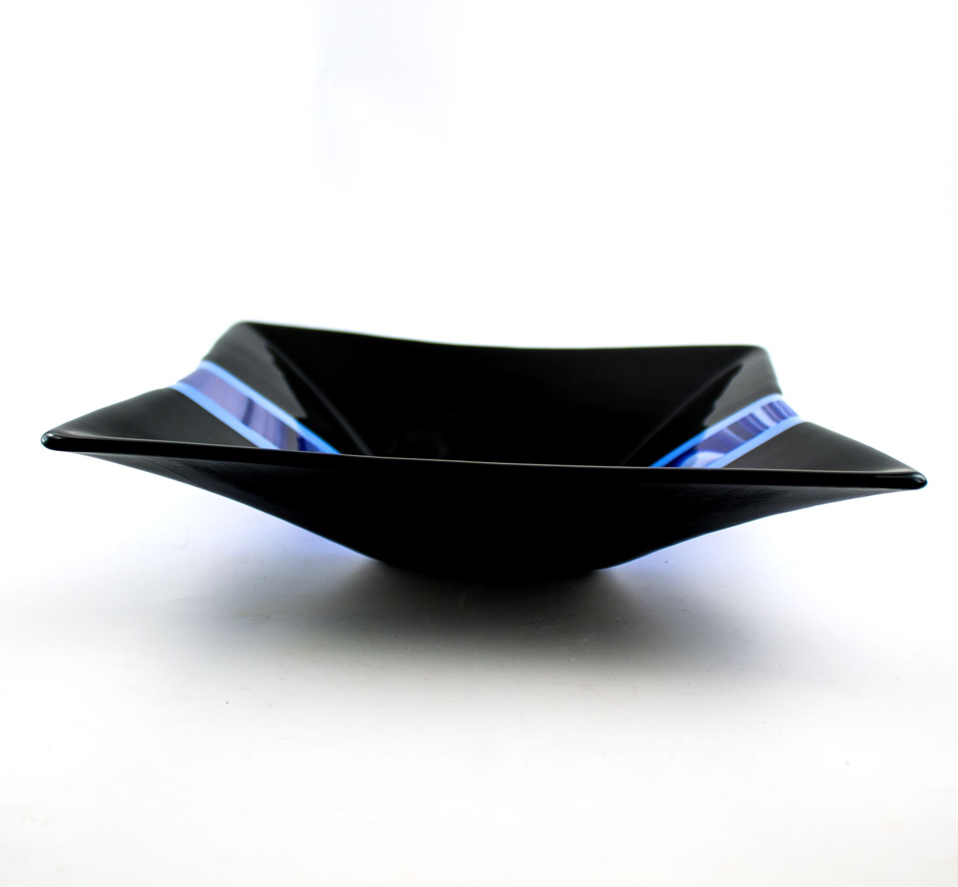 Black And Blue Fused Glass Serving Bowl 2 