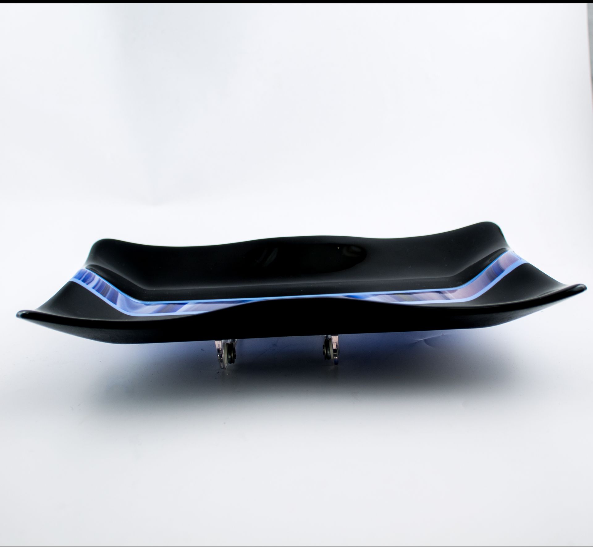 Black And Blue Fused Glass Serving Tray 4 