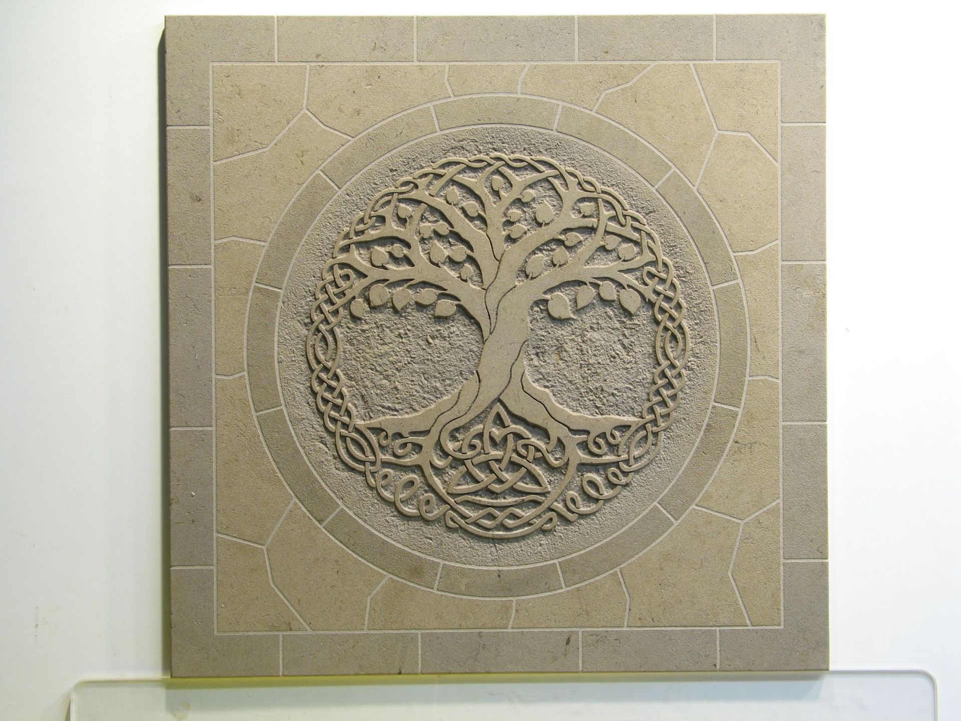 Limestone Tree Of Life Monolithic Mosaic Etched Tile Back Splash Insert 1 