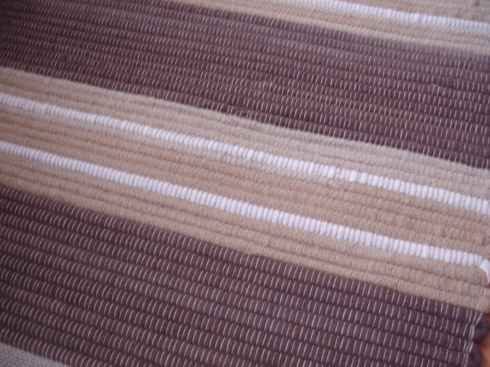 Earthy Brown Or Blue Brown Wool Rug 2 Ft X 4 Ft Hand-Woven 3 