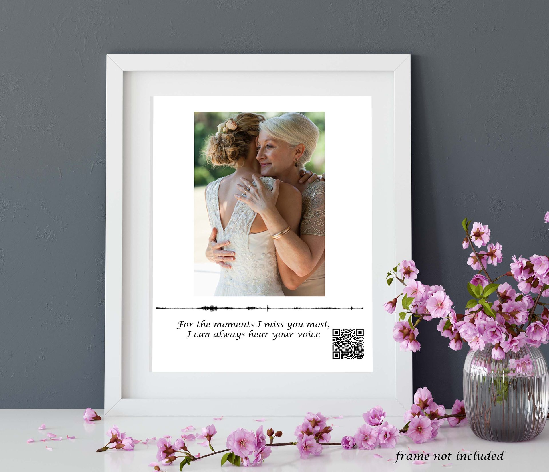Voice Memorial Gift, Soundwave Art Qr Code, In Loving Memory, Photo Canvas Print
