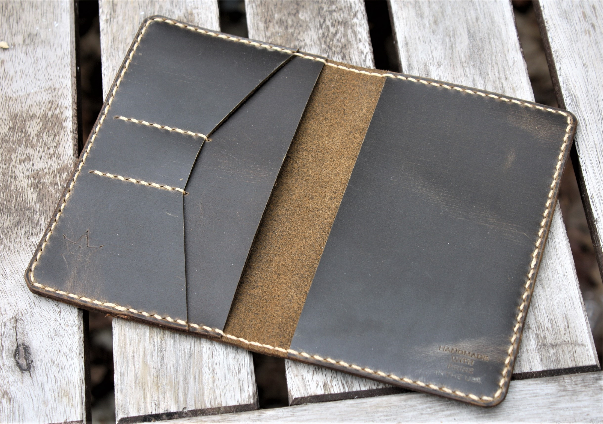 Handmade Leather Case Cover Wallet Scribo Field Notes Moleskine Coyote Shell Shock 3