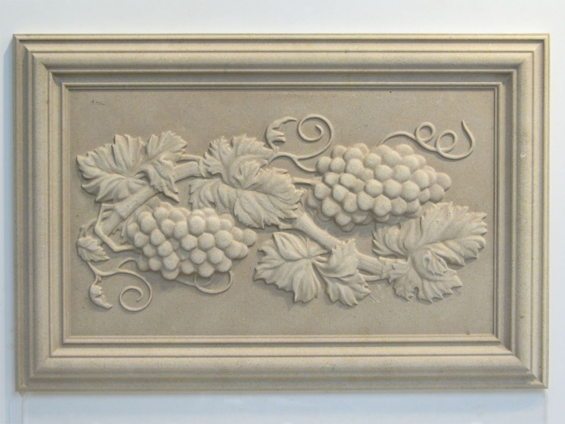 Relief Carved Grape Limestone Backsplash Tile Insert 2