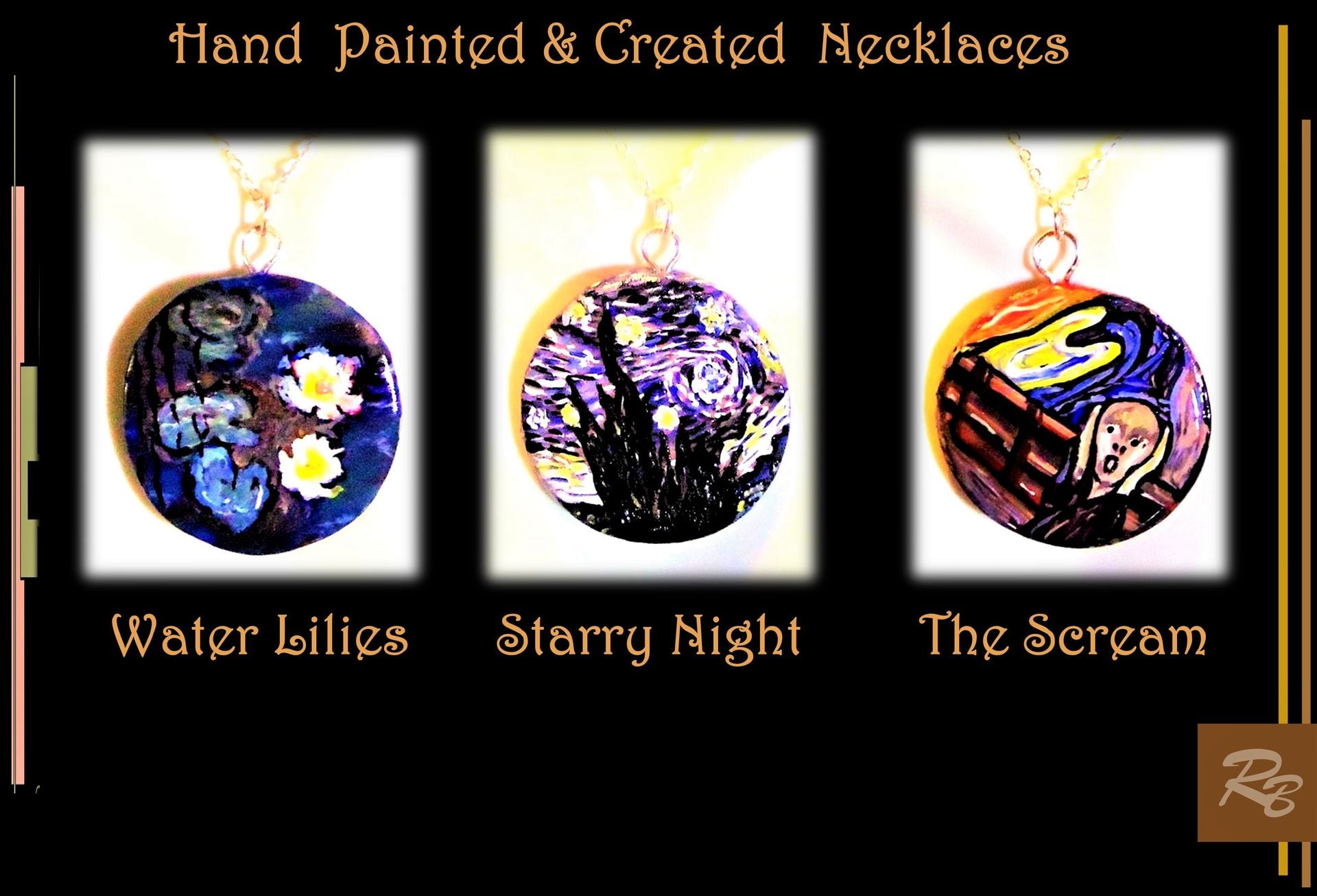 Custom Jewelry, Monet, Water Lilies, Art Jewelry 1