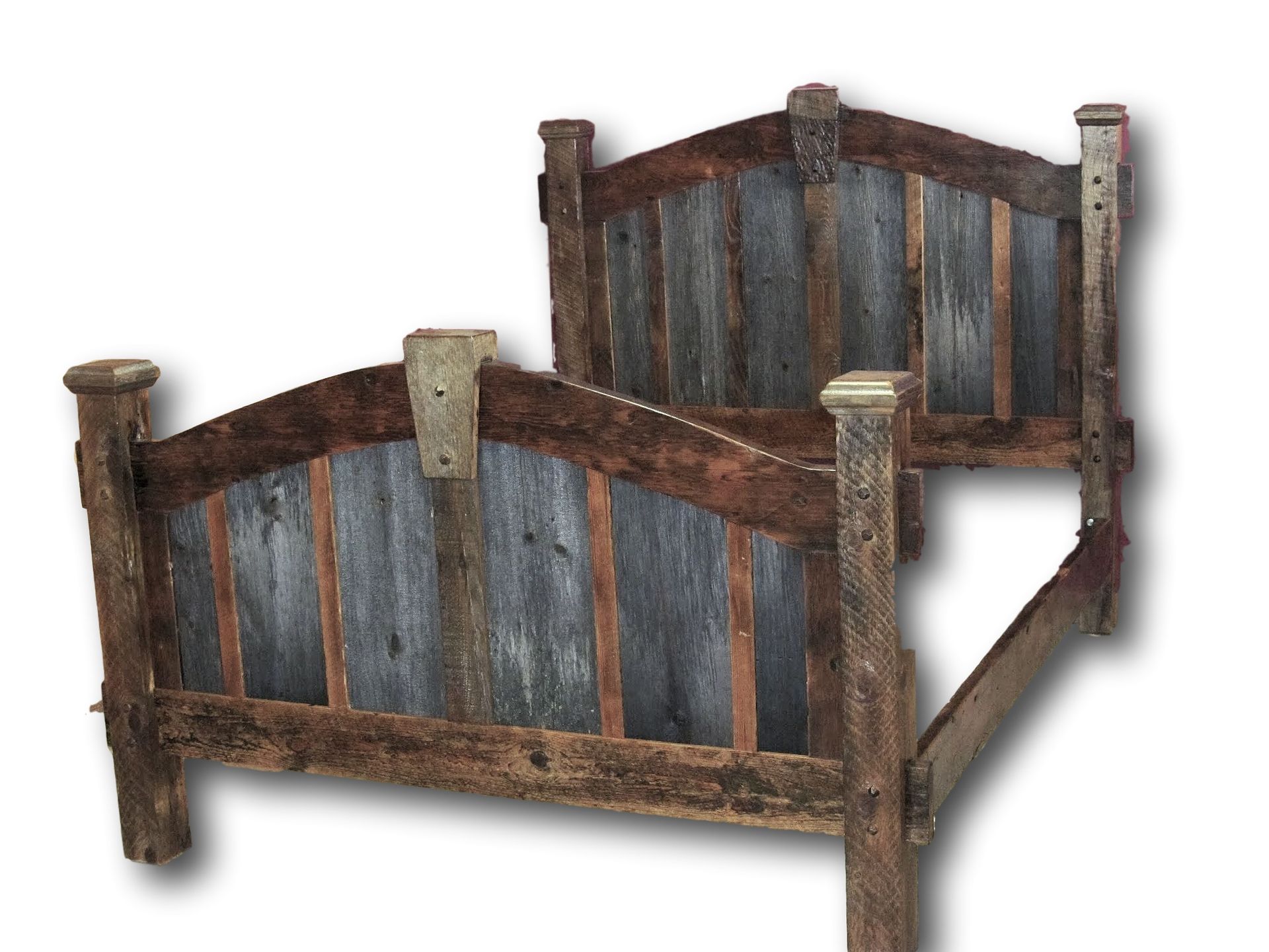 Reclaimed Barn Wood Bed Two Tone Arched