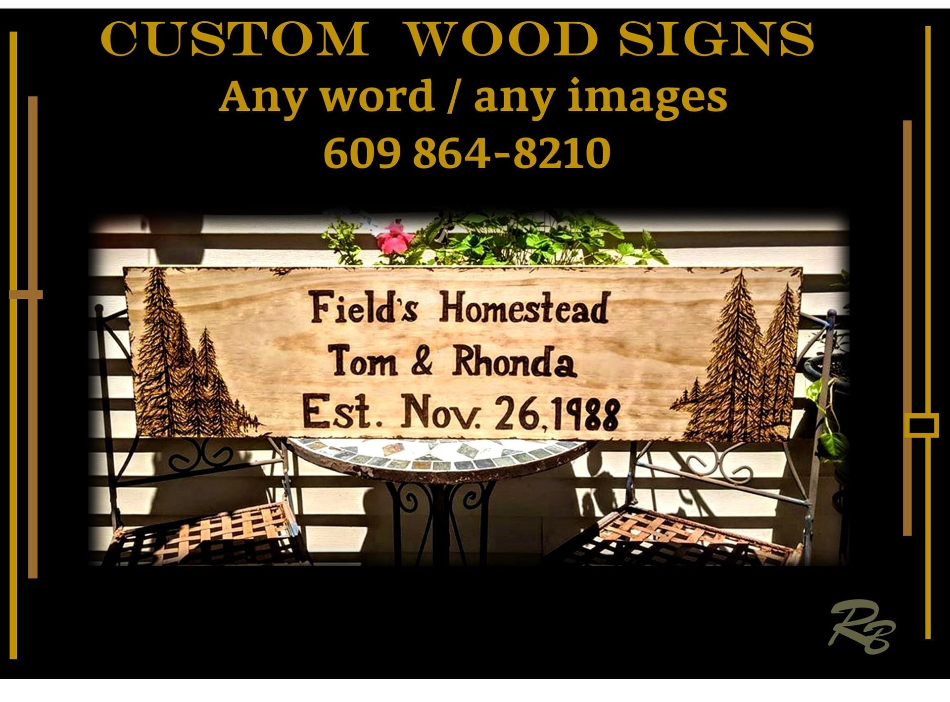 Sign, Custom, Wood, 2 