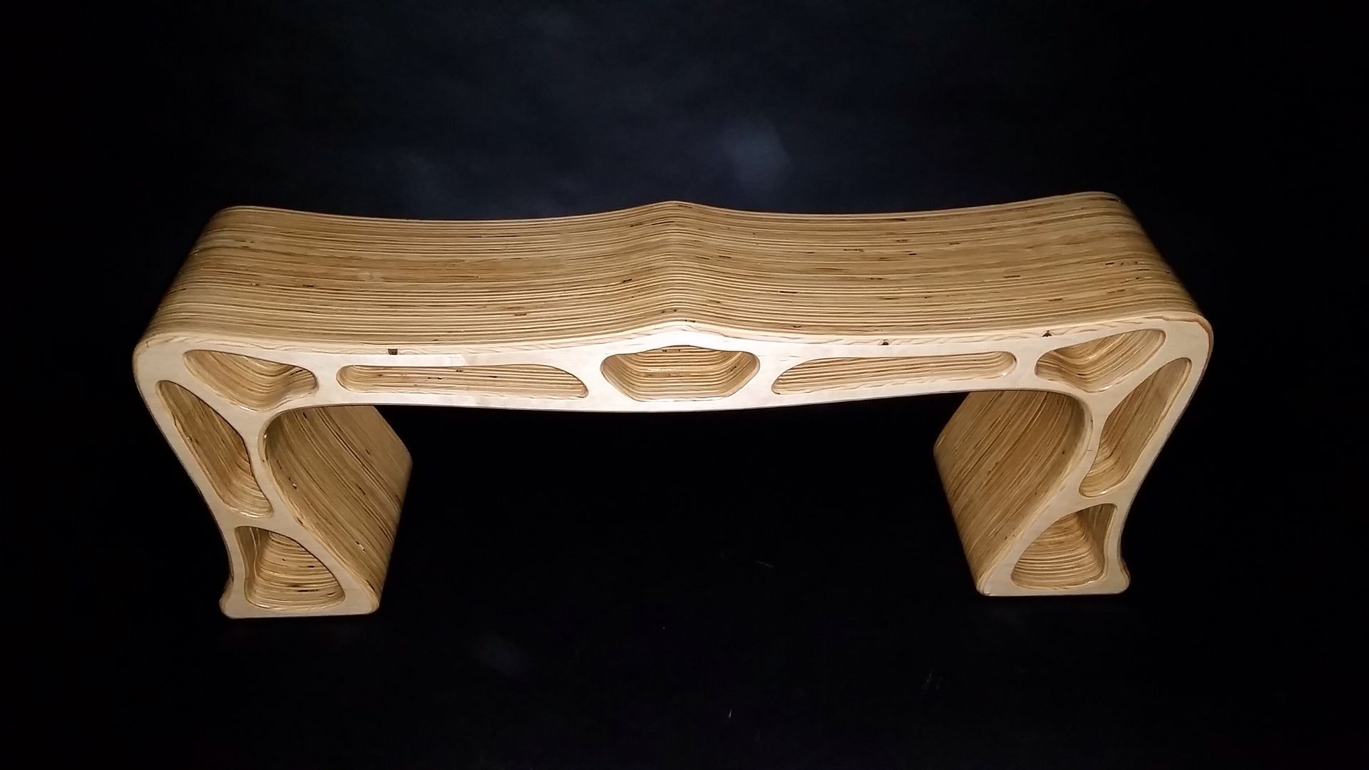 Modern Maple Spider Web Bench 2 