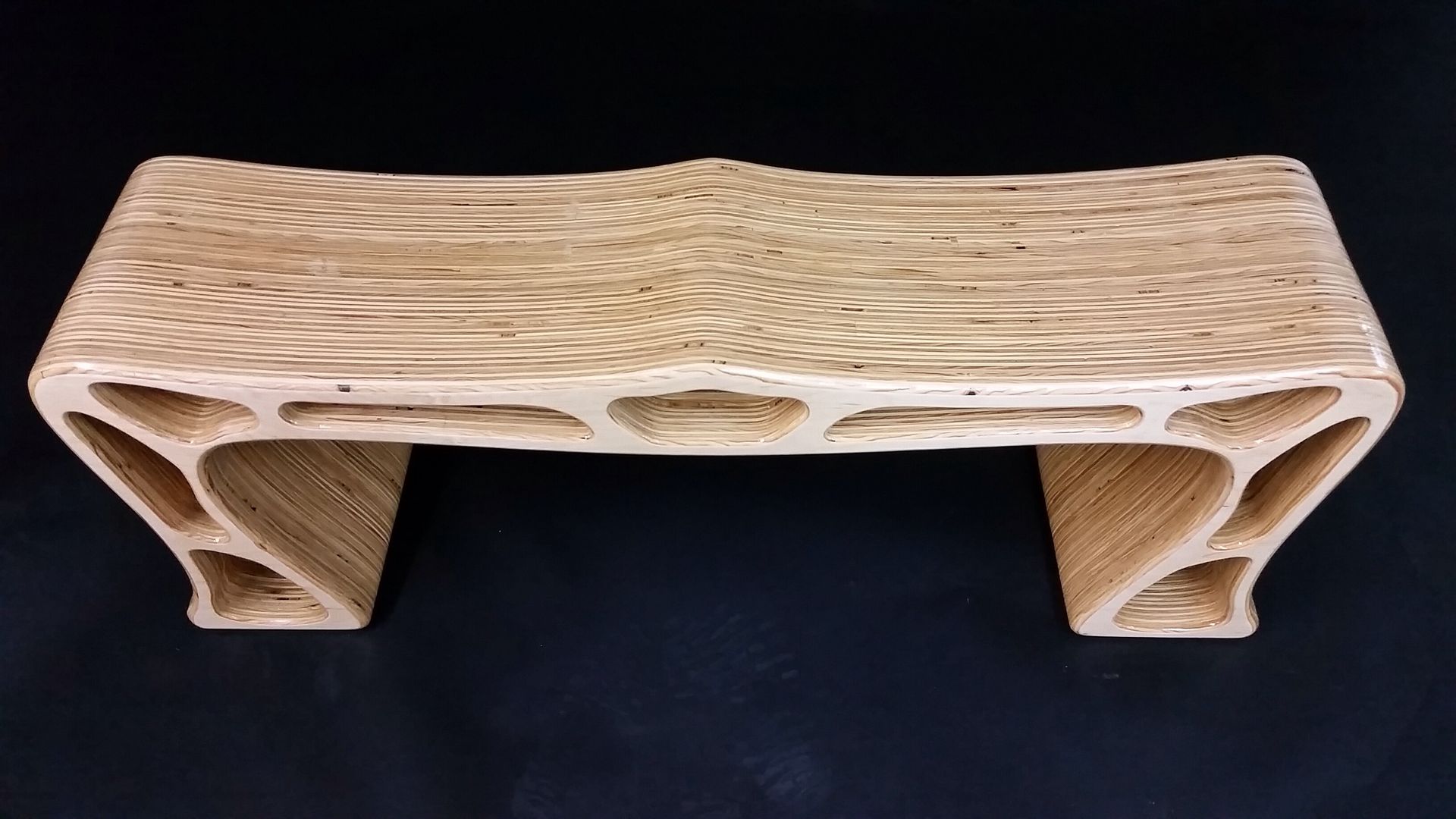 Modern Maple Spider Web Bench 5 