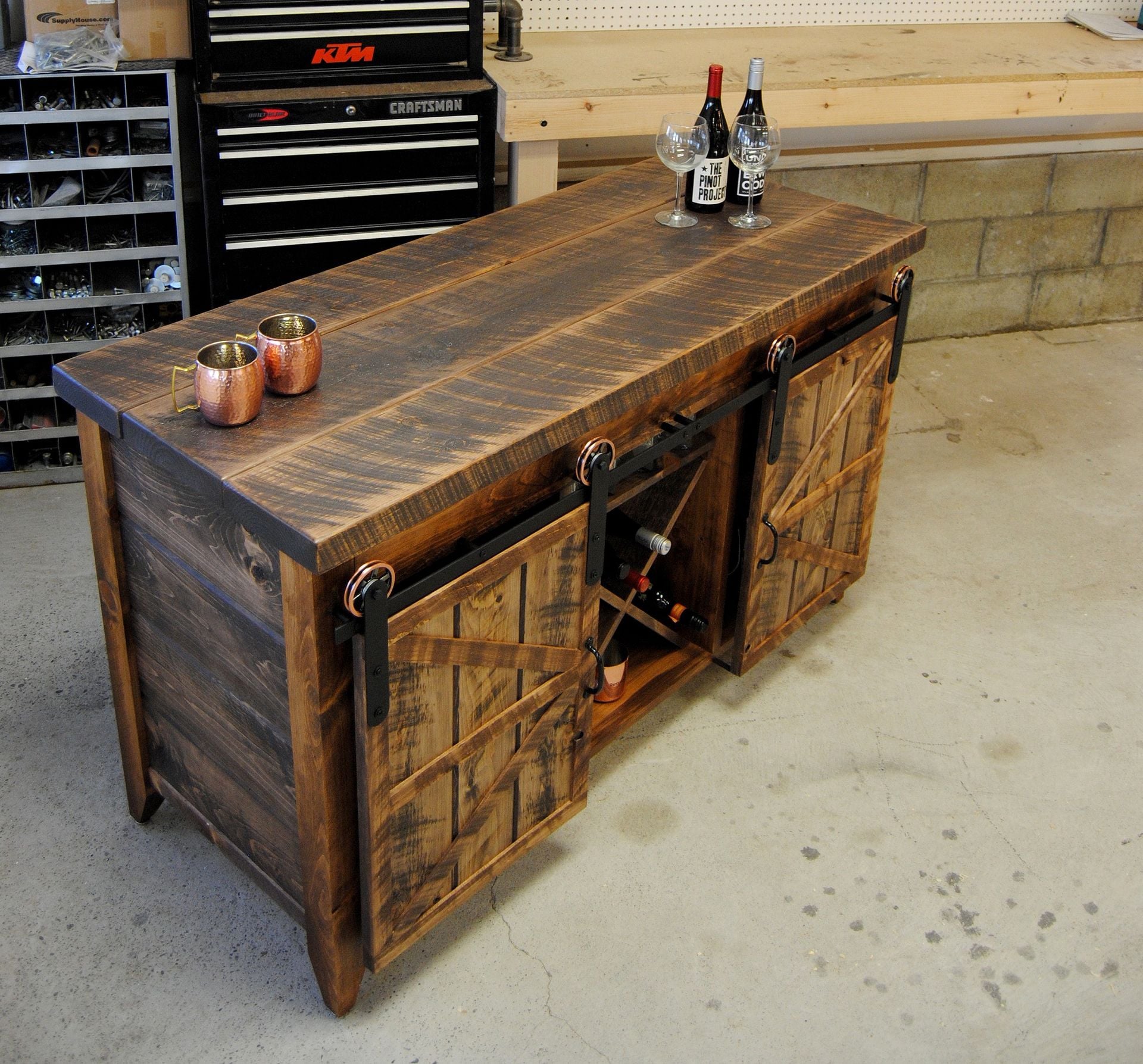 Wine Storage Dry Bar- Buffet Table -Serving Table