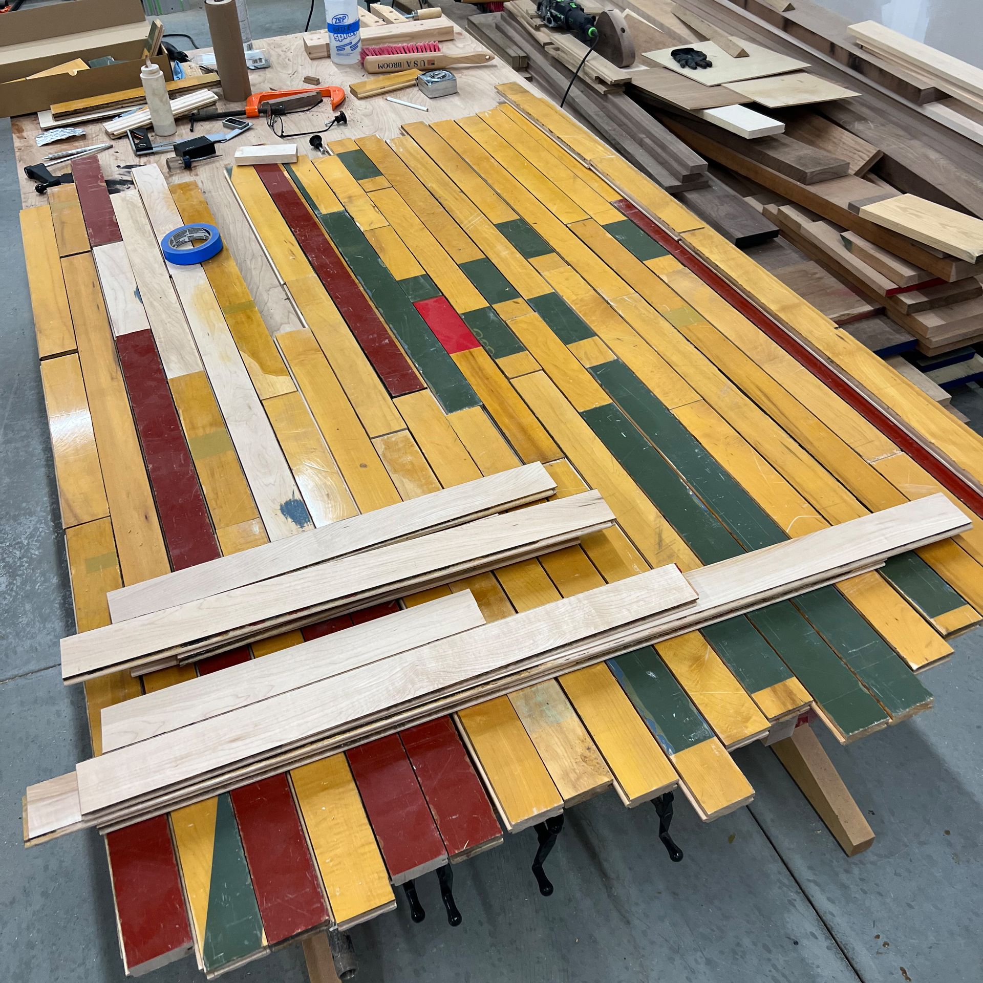 Reclaimed Gym Floor Coffee Table 4 