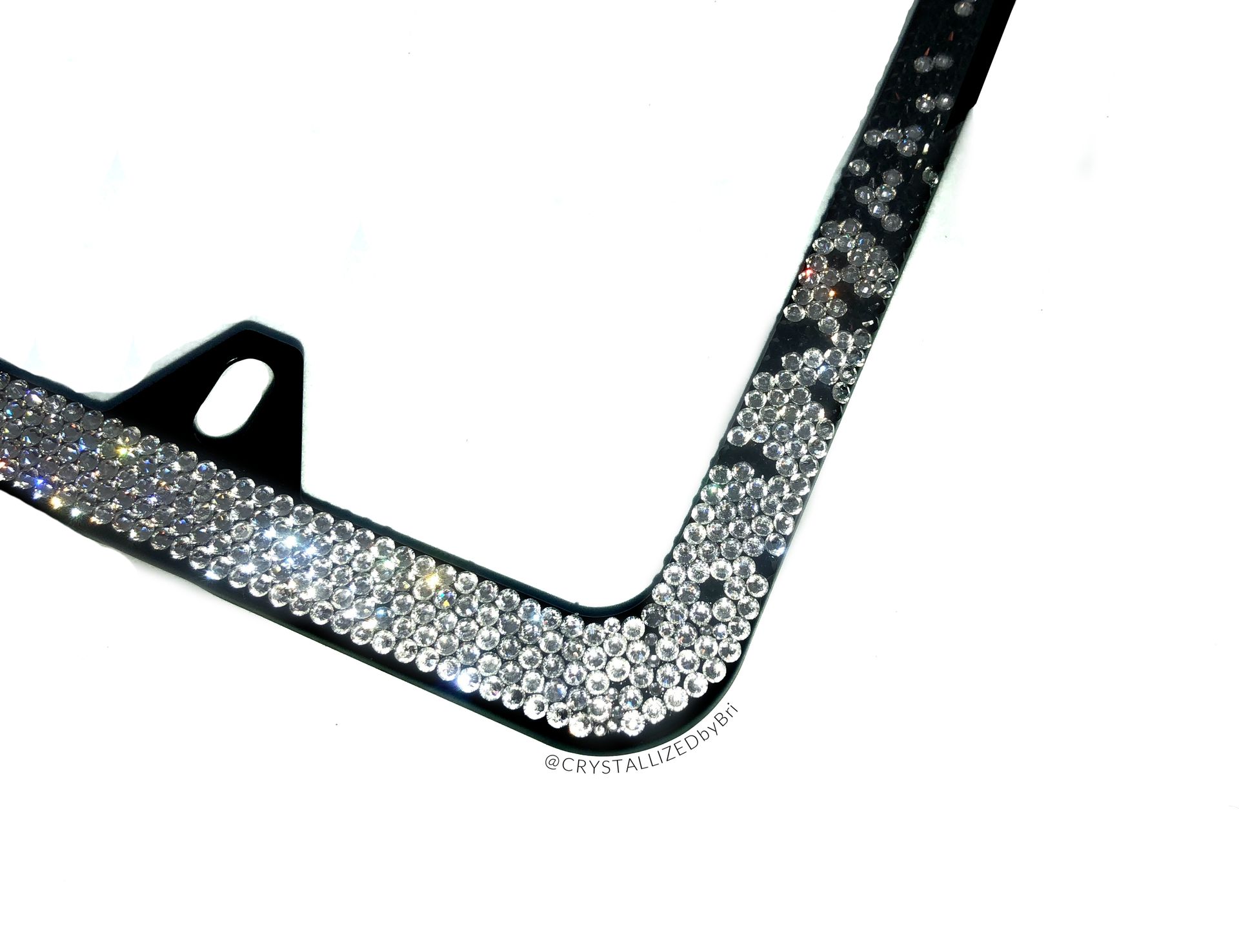 Ombre Crystallized Bling Slim License Plate Frame Genuine European Crystals Bedazzled 2 