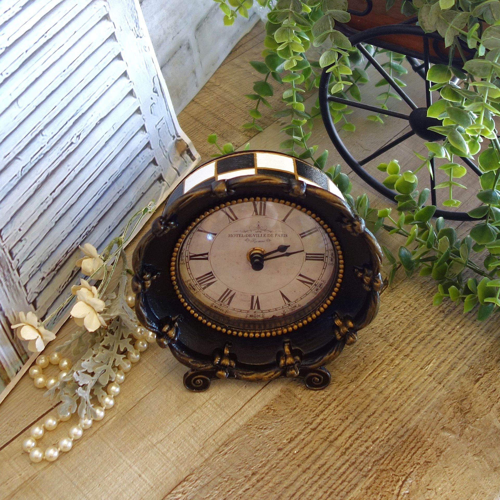 Courtly Clock Checked Clock Hand Painted Black And White Checks Clock 5 