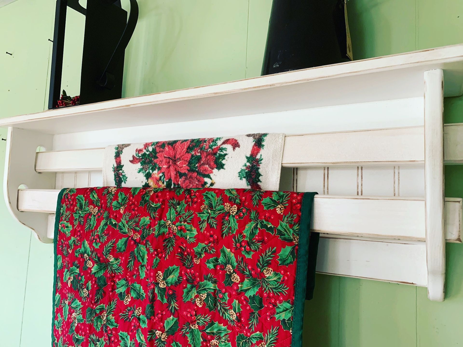 Quilt Rack And Blanket Shelf With Double Bars 5 