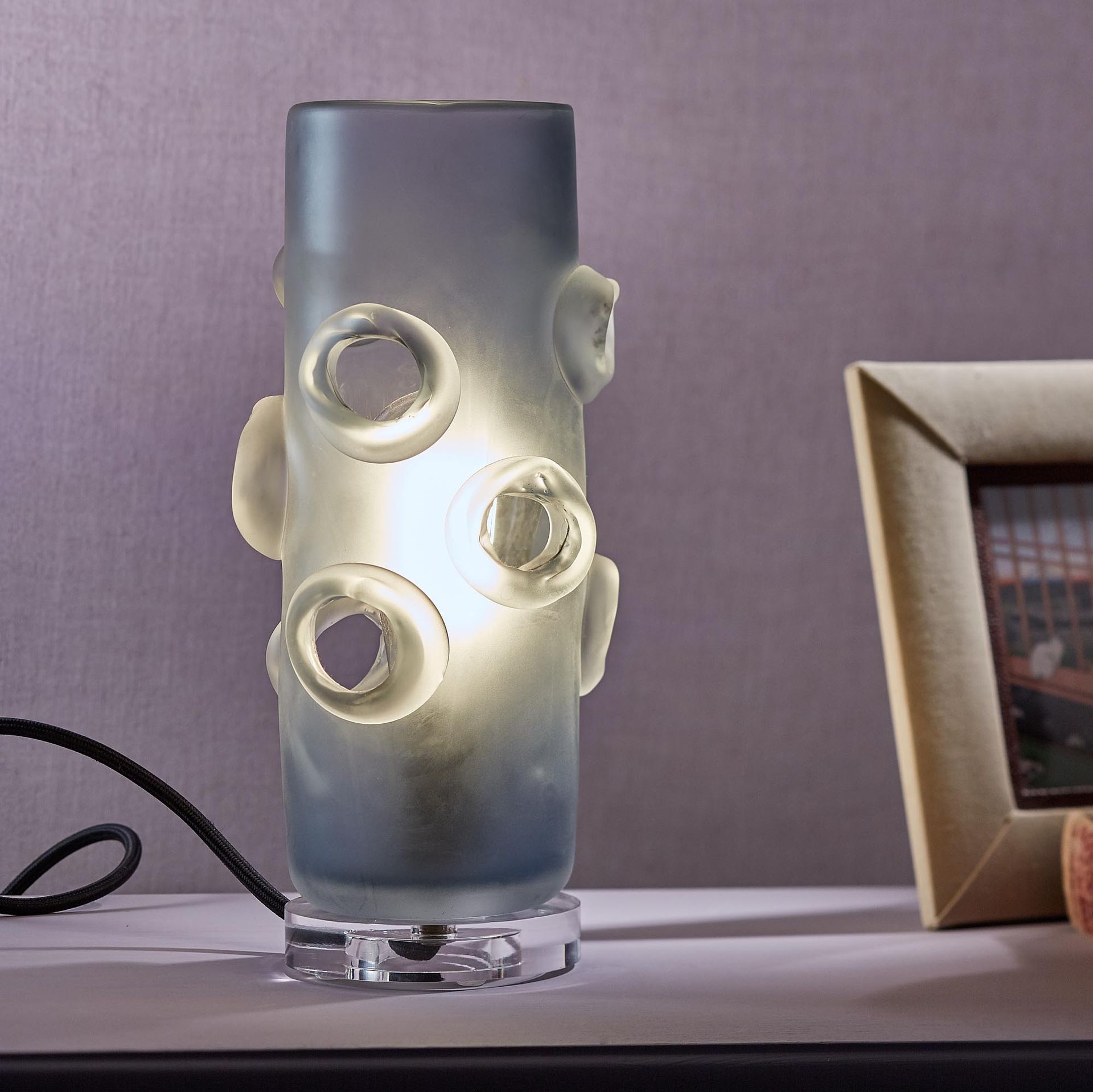 Hand Blown Art Glass Contemporary Sculptural Table Lamp