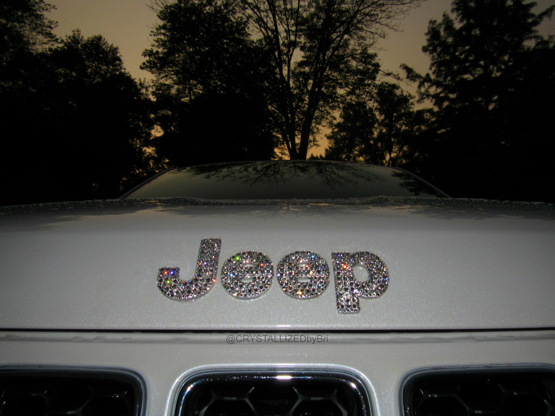 Jeep Crystallized Car Emblem Letters Bling Genuine European Crystals Bedazzled