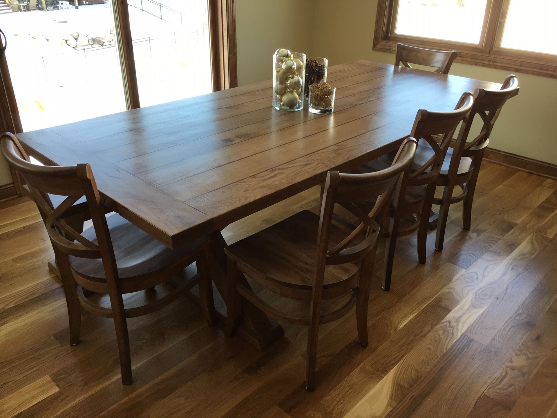 White Oak Farmhouse Dining Table