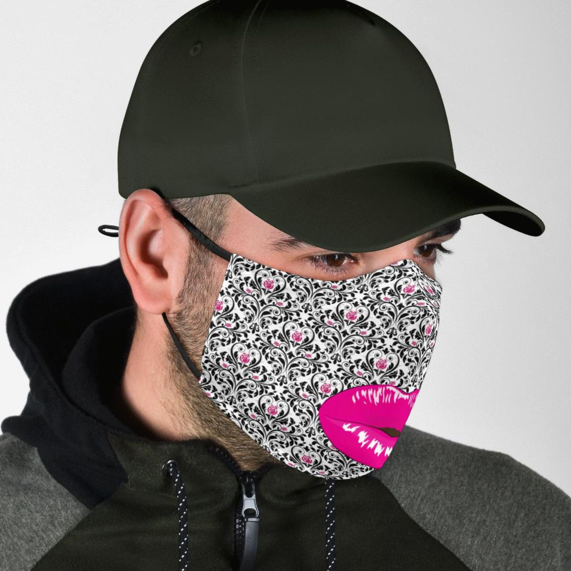 Adult/Child Funny Lips Face Mask With 2 Free Filters Adjustible Straps Washable Reusable 4 