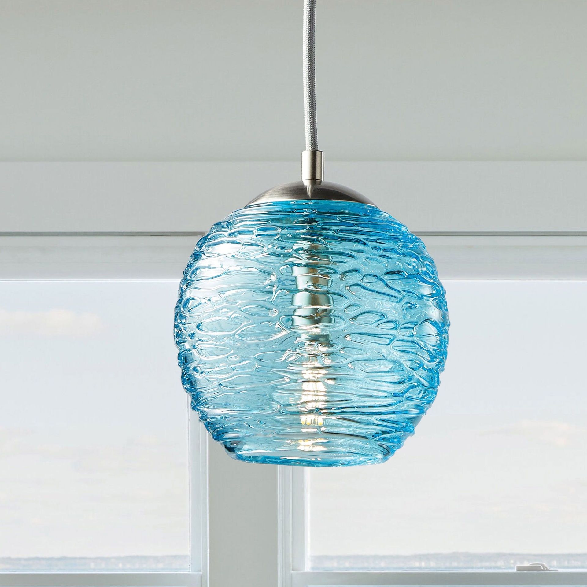 Spun Glass Globe Pendant Light