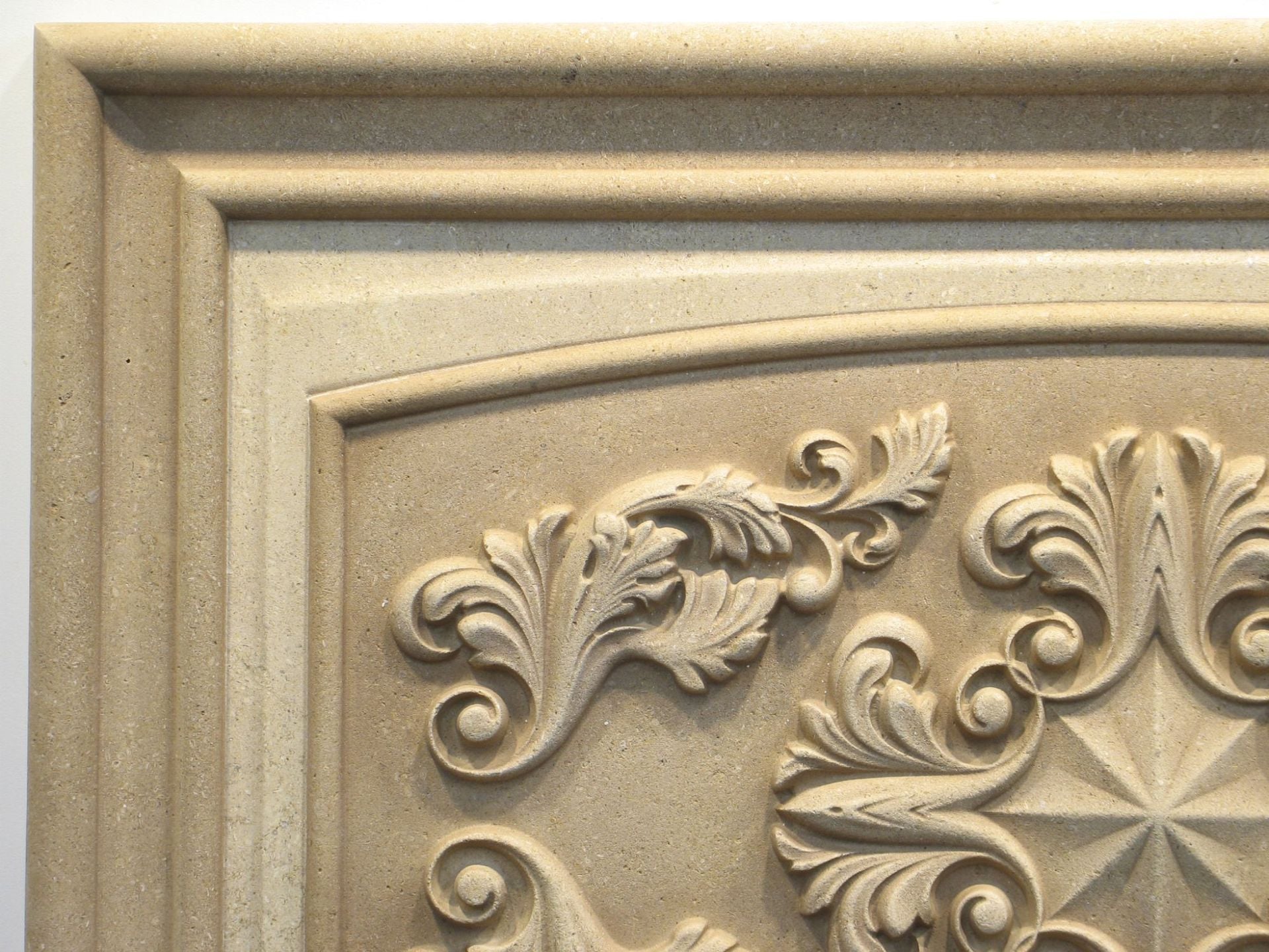 Classic Carved Limestone Decorative 16" x 23" Relief Backsplash Insert Panel 5