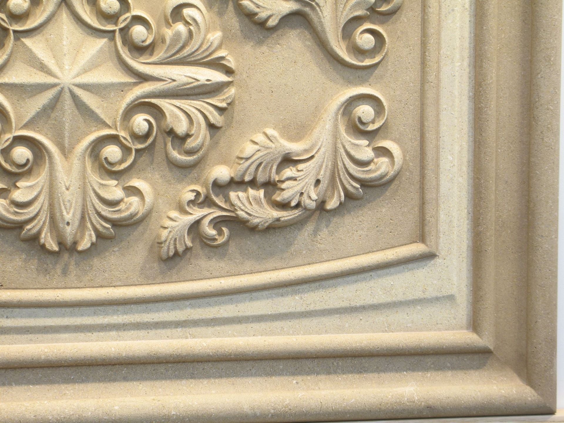 Classic Carved Limestone Decorative 16" x 23" Relief Backsplash Insert Panel 6