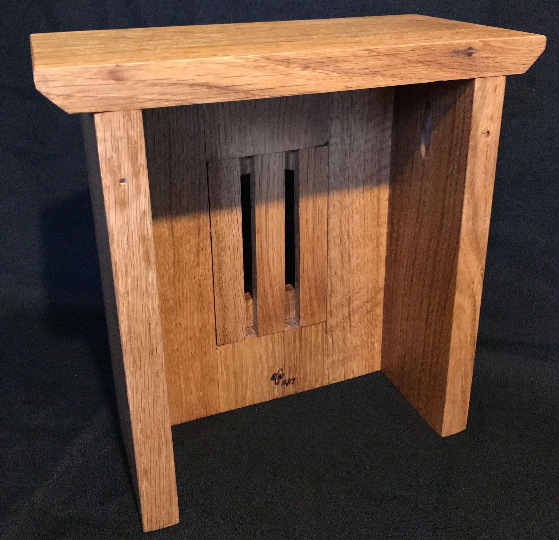 Craftsman Style Doorbell Chime Cover - Solid White Oak Wall Box 2 