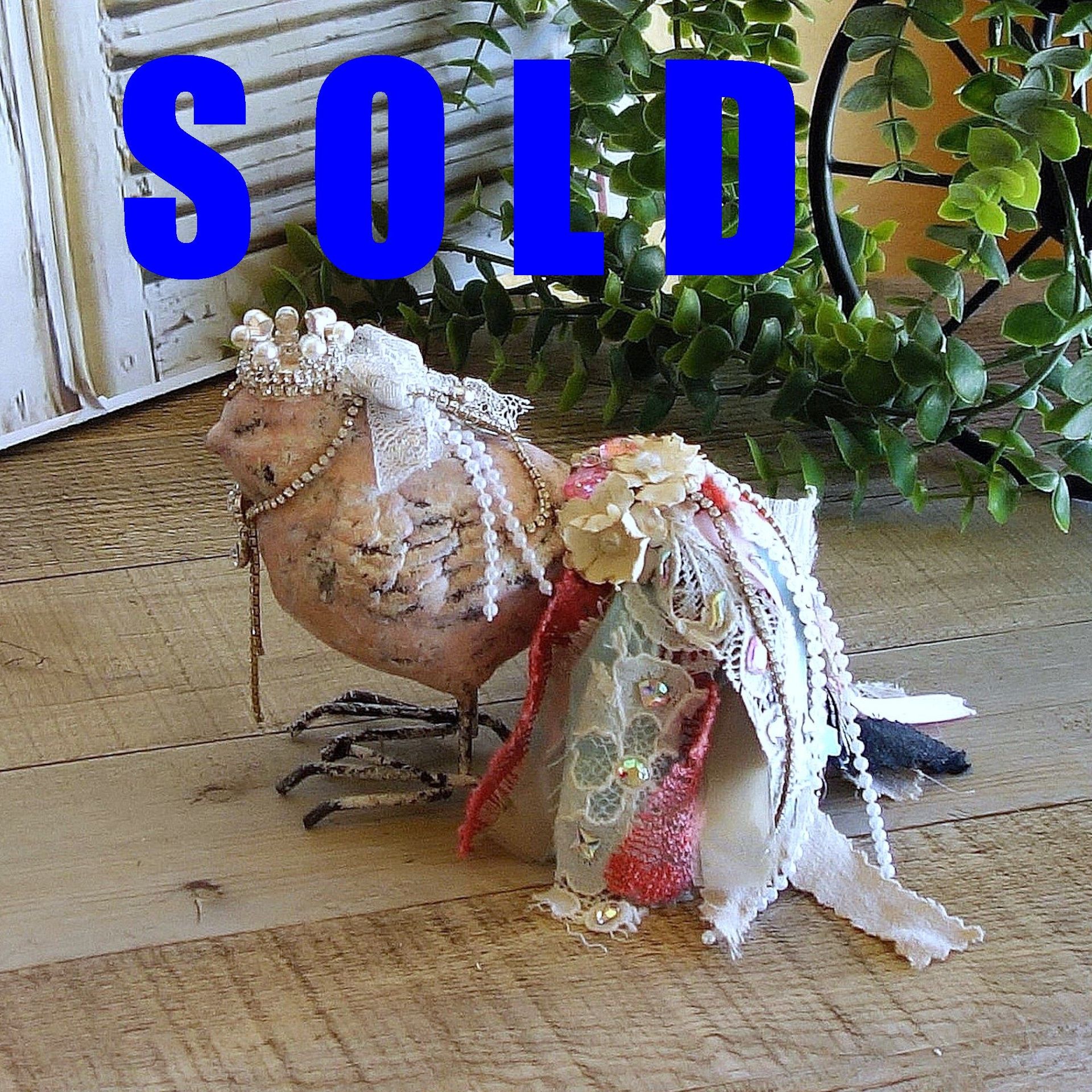 Crowned Bird Statue Romantic Shabby Chic Decor 1 