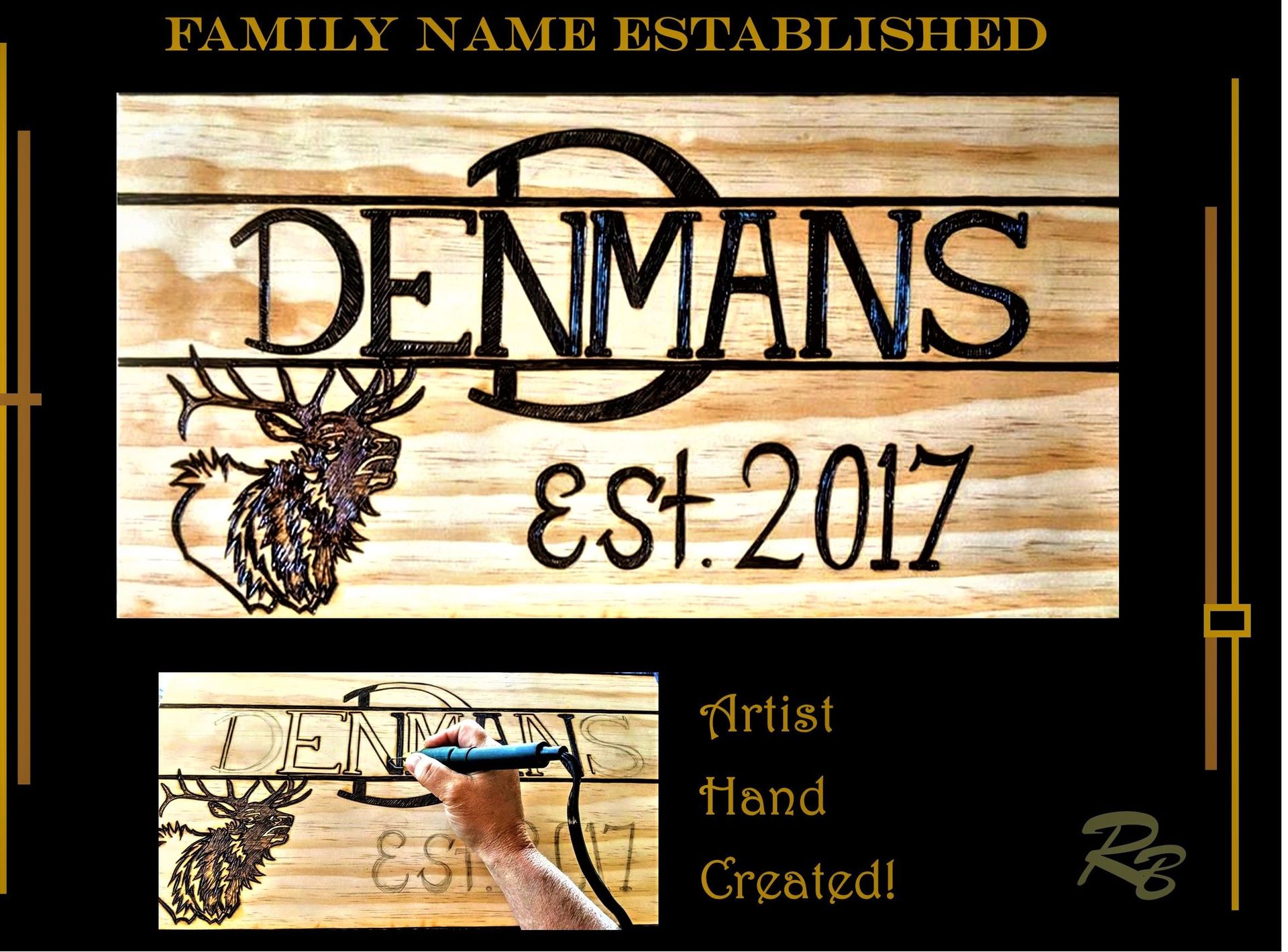 Family name sign, Five Year, Wood Anniversary Gift, Established Sign, Personalized, Gifts, 5