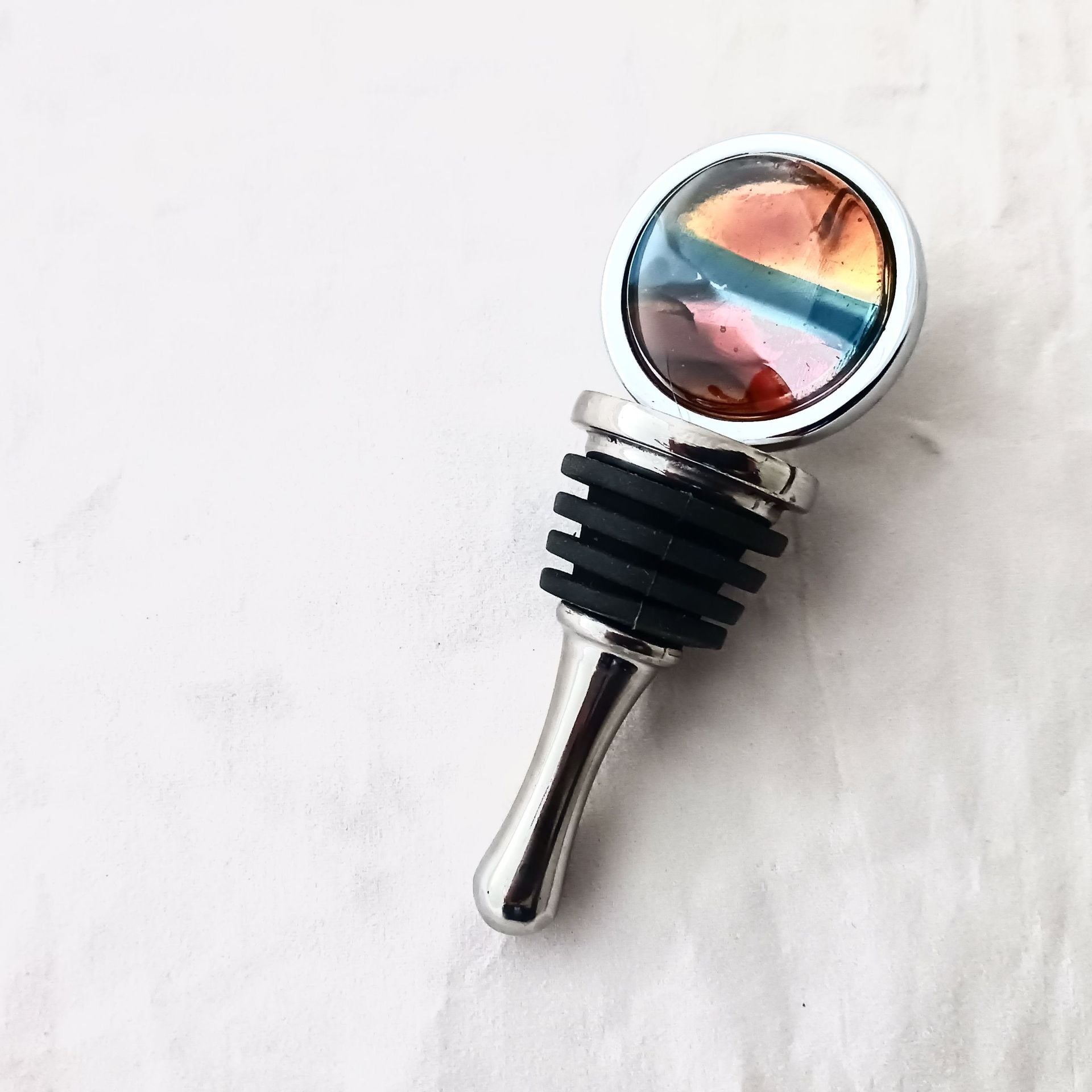 Coastal Fused Glass Bottle Stopper Featuring Handmade Glass - Gold Coast 1 