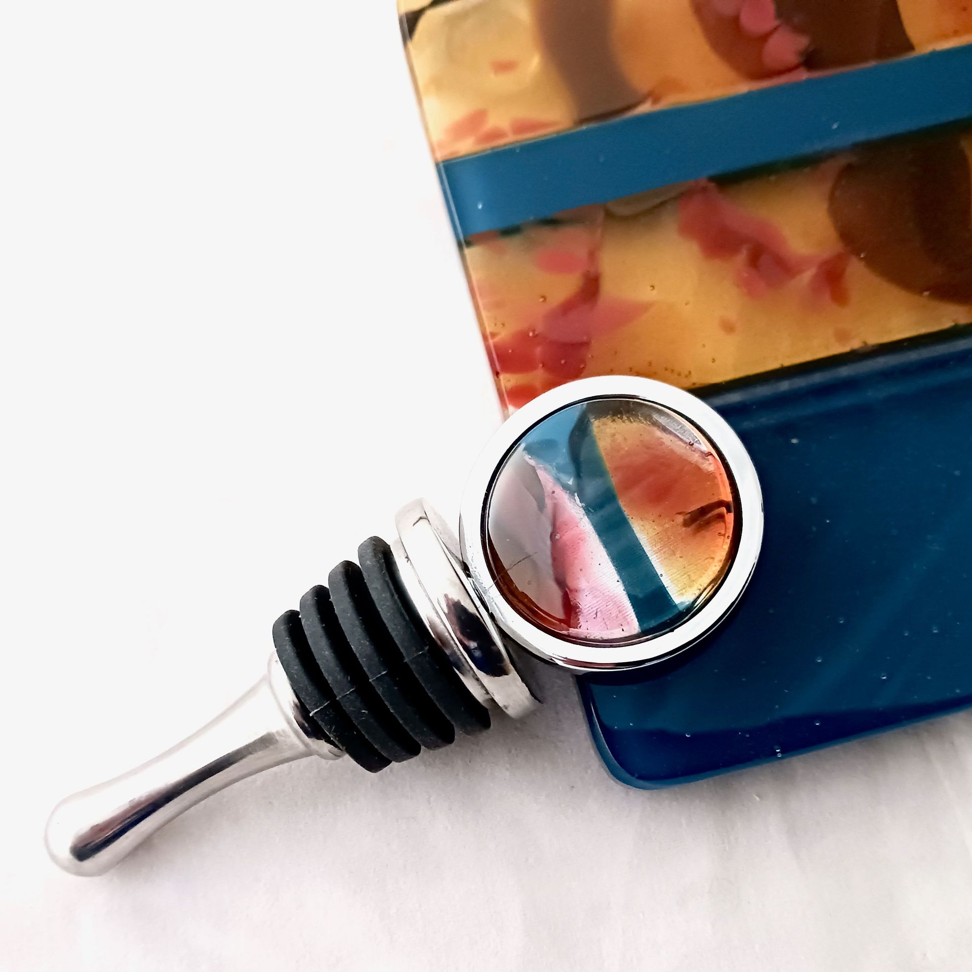 Coastal Fused Glass Bottle Stopper Featuring Handmade Glass - Gold Coast 4 
