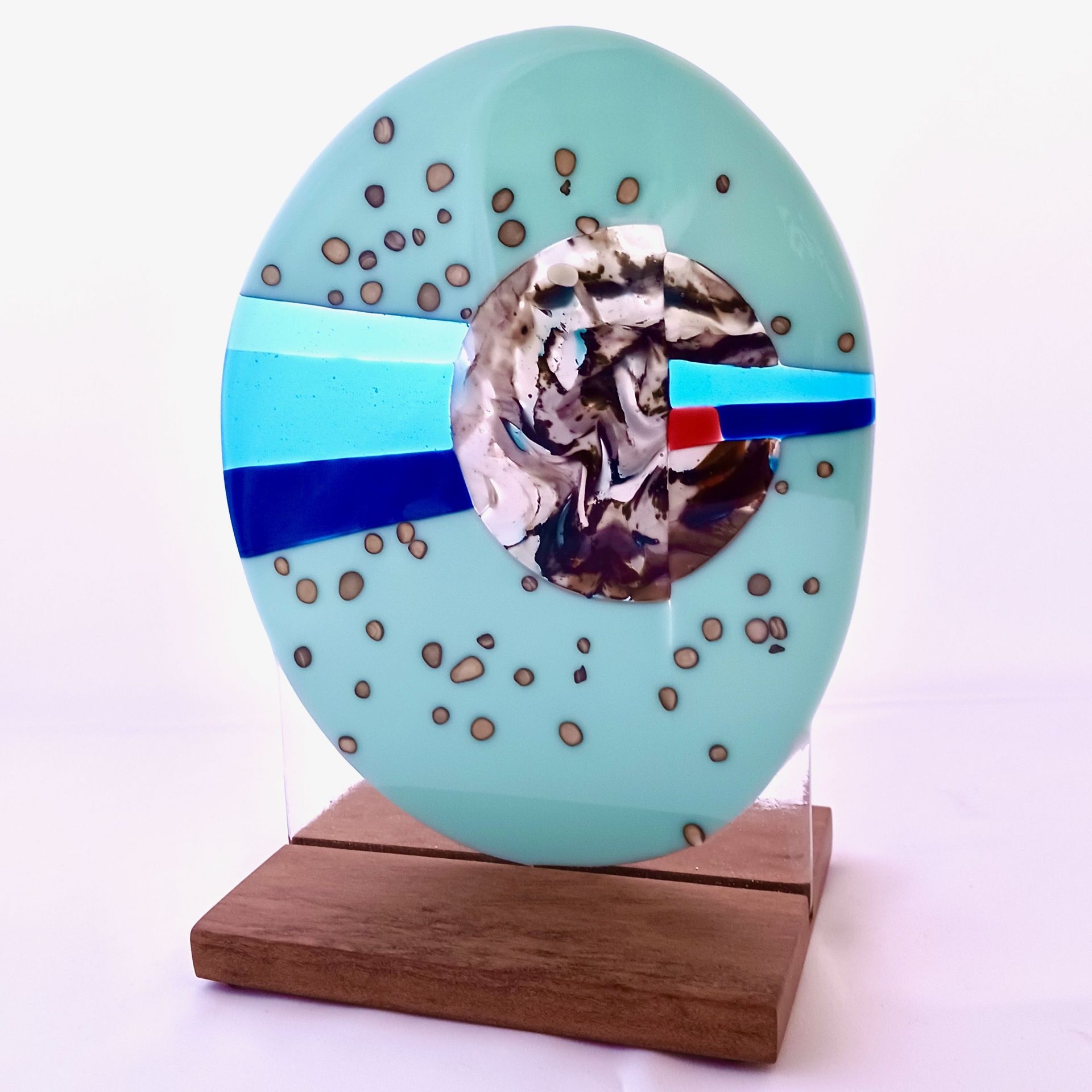 Abstract Fused Glass Sculpture Featuring Handmade Glass - Piece of Mind 2