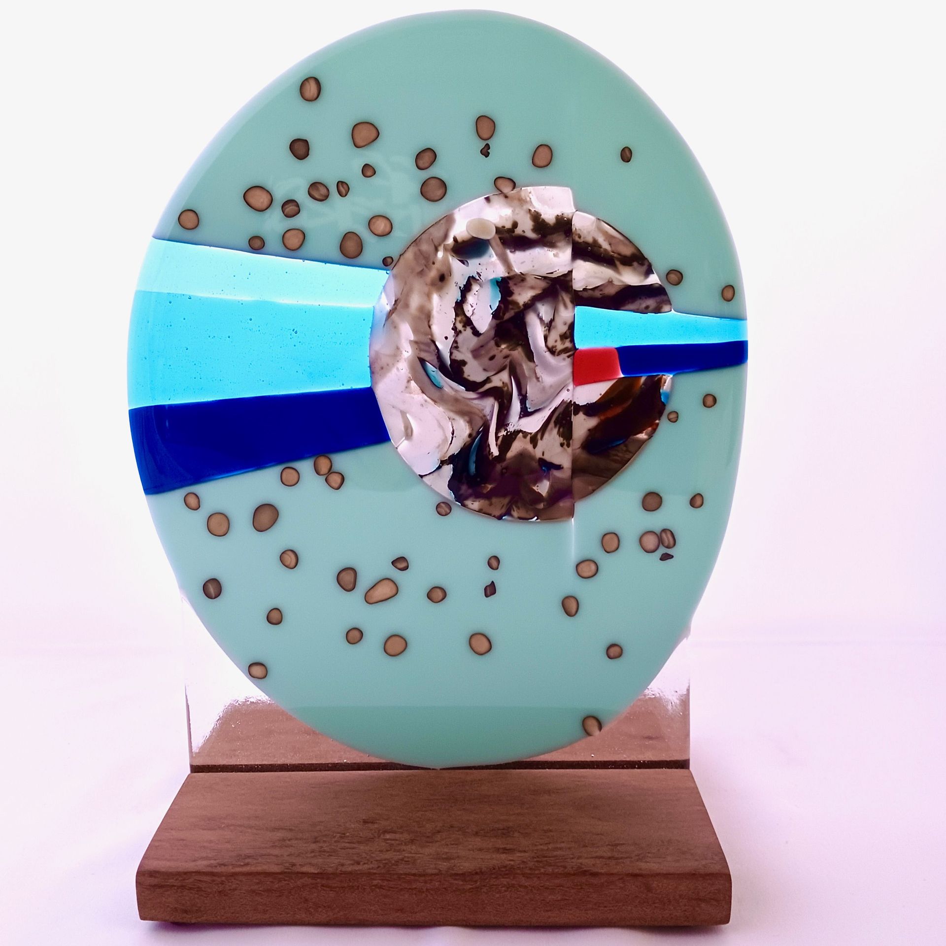 Abstract Fused Glass Sculpture Featuring Handmade Glass - Piece of Mind 1